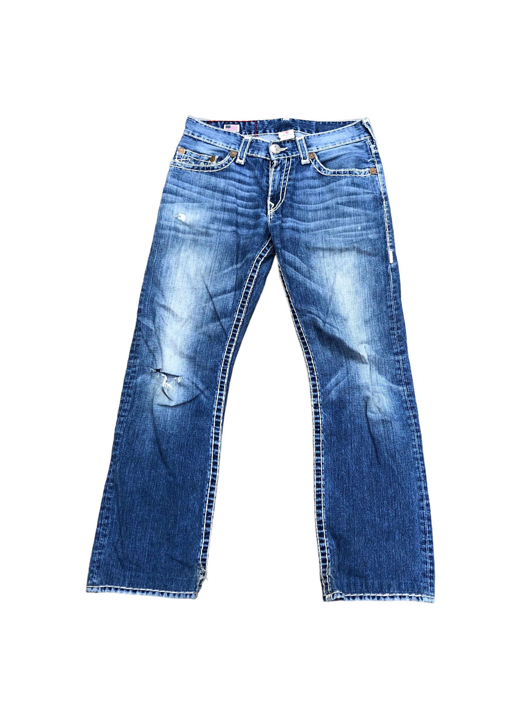 Vintage True Religion Jeans Size 33 BOBBY SUPER T Blue, image size:1800x2400