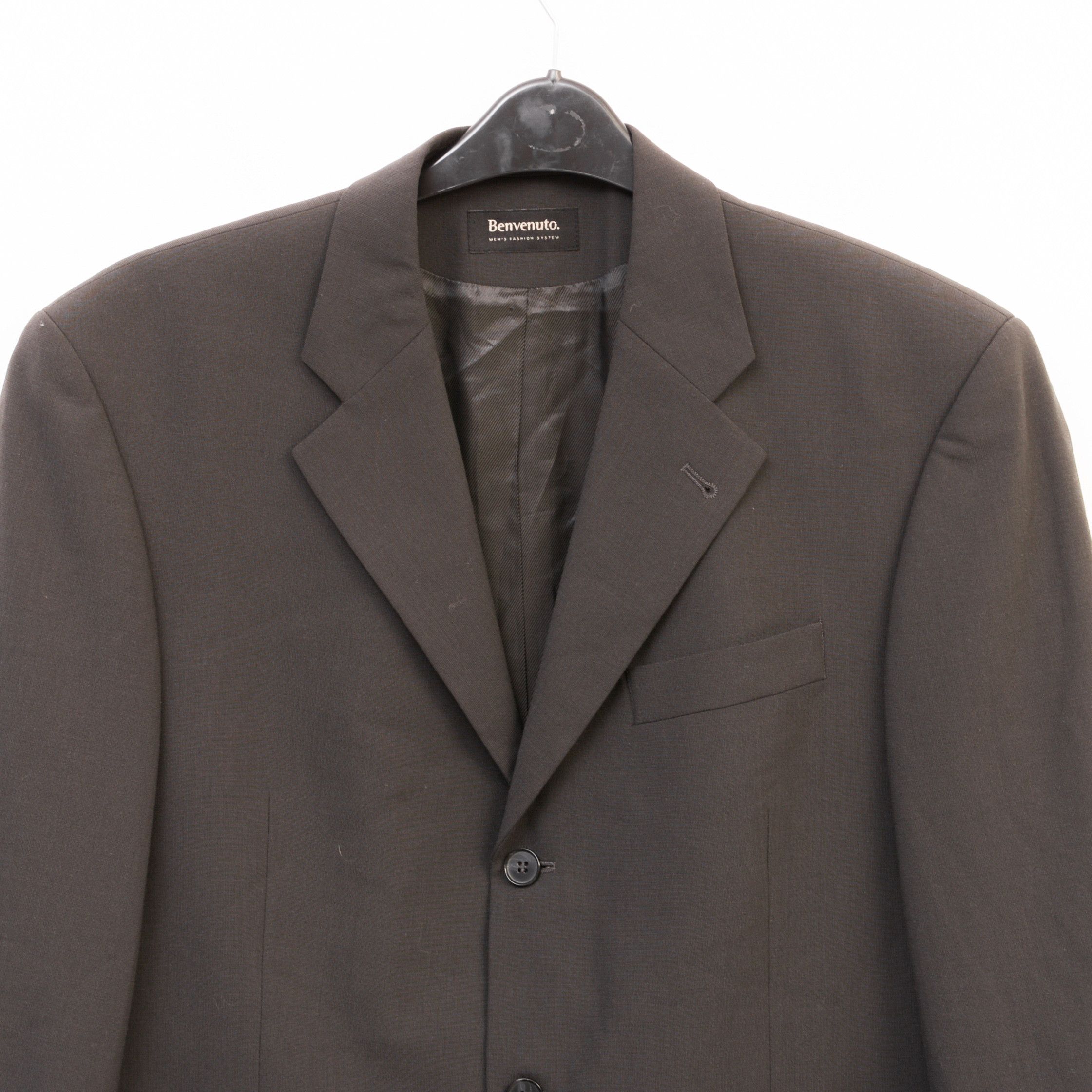 BENVENUTO. Wool Blazer EU 50 Sports Coat M Suit Jacket Black Formal Size 40R - 2 Thumbnail