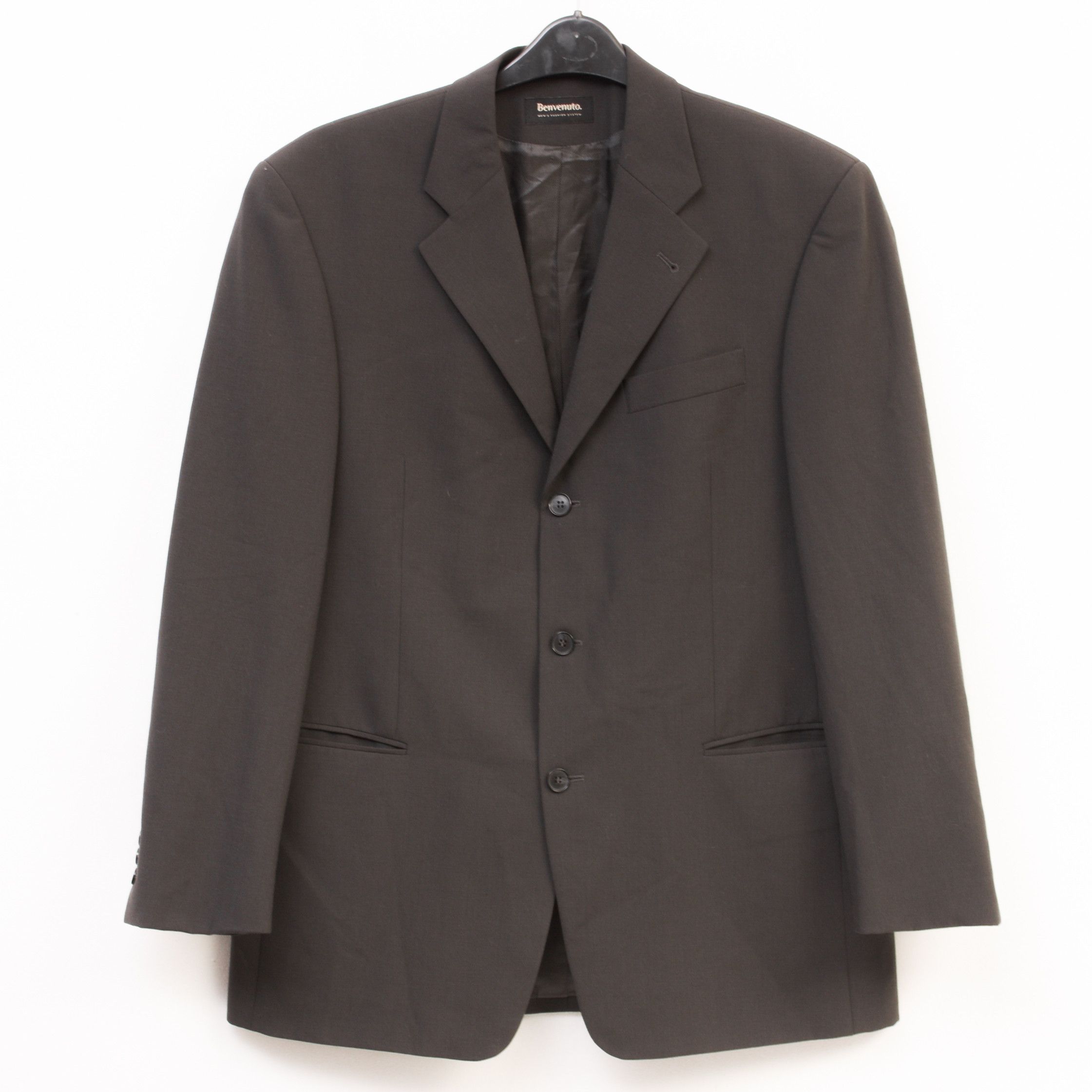 BENVENUTO. Wool Blazer EU 50 Sports Coat M Suit Jacket Black Formal Size 40R - 1 Thumbnail