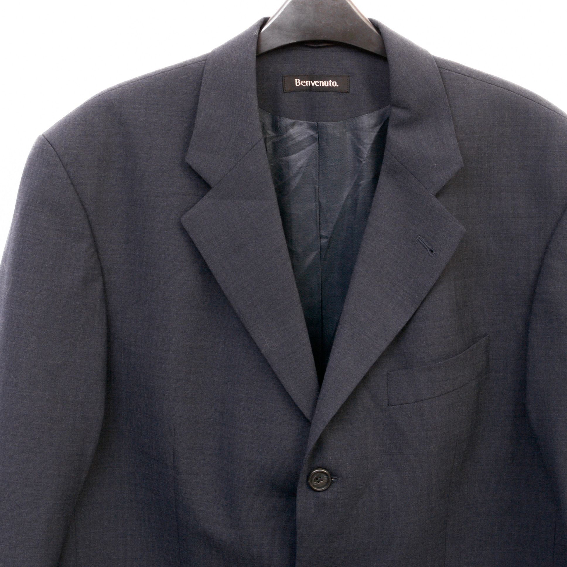BENVENUTO. Wool Blazer EU 52 Sports Coat L Suit Jacket Formal Black Size 42R - 2 Thumbnail