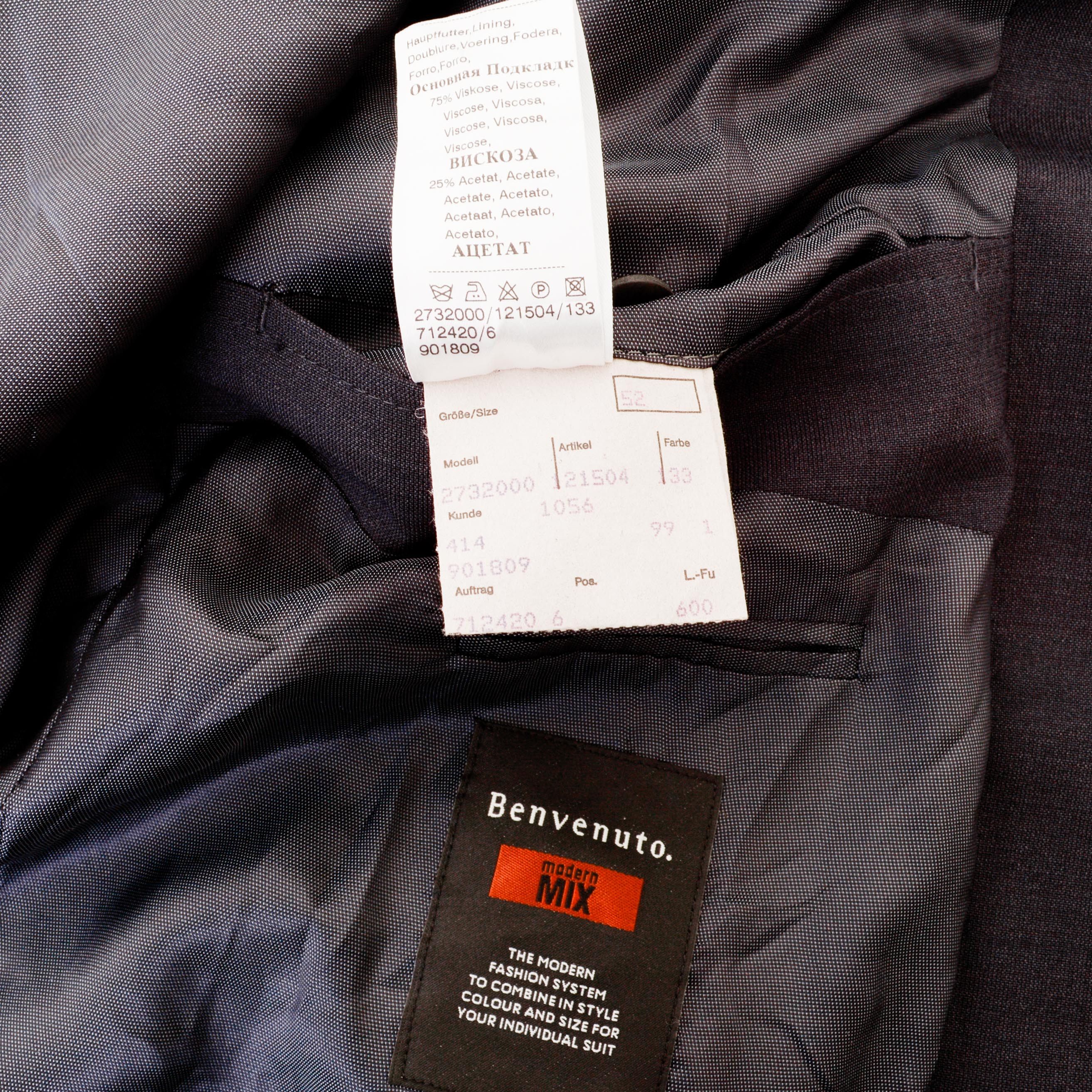 BENVENUTO. Wool Blazer EU 52 Sports Coat L Suit Jacket Formal Black Size 42R - 5 Thumbnail
