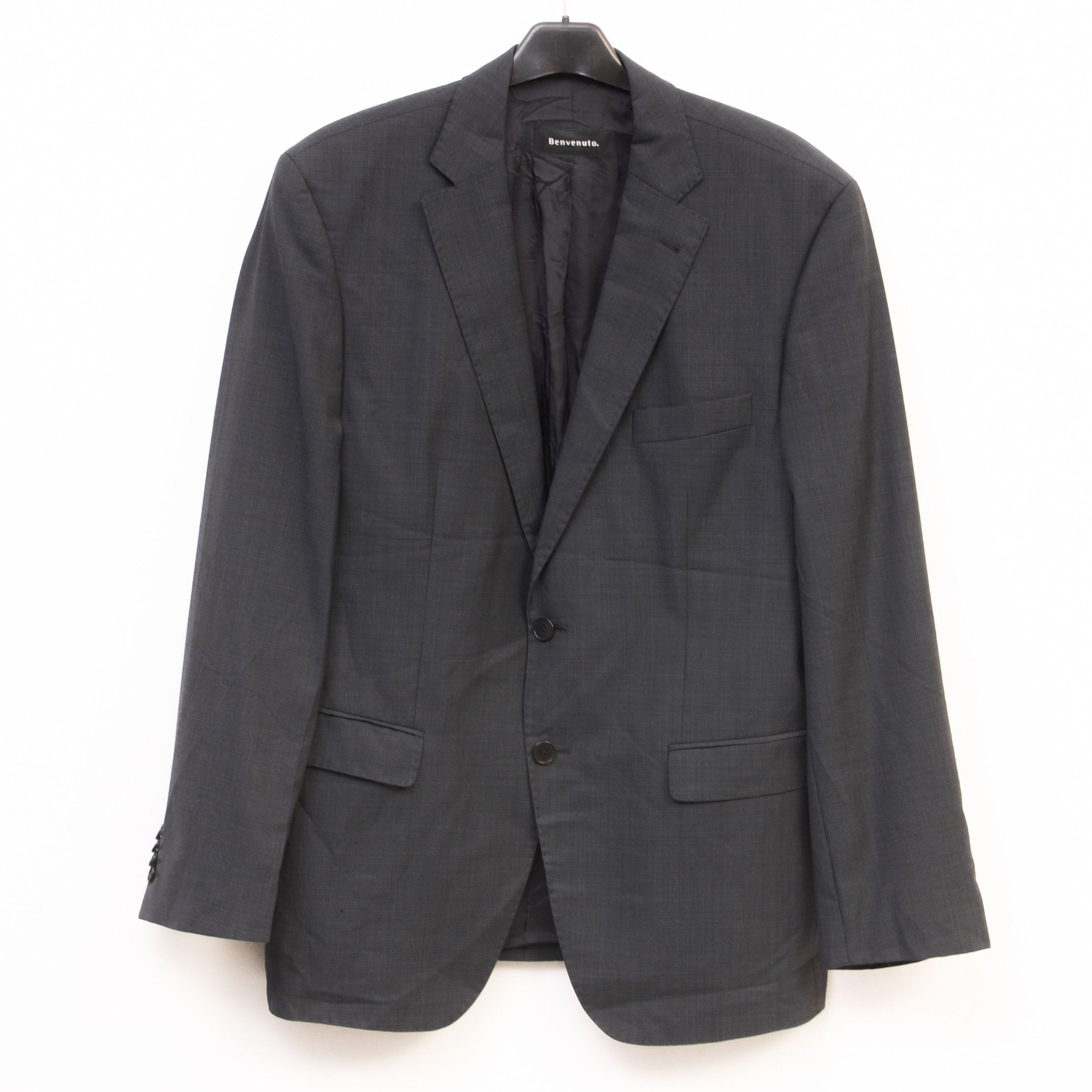 BENVENUTO. Virgin Wool Blazer EU 26 Sport Coat L Suit Jacket Black Size 42S - 1 Thumbnail