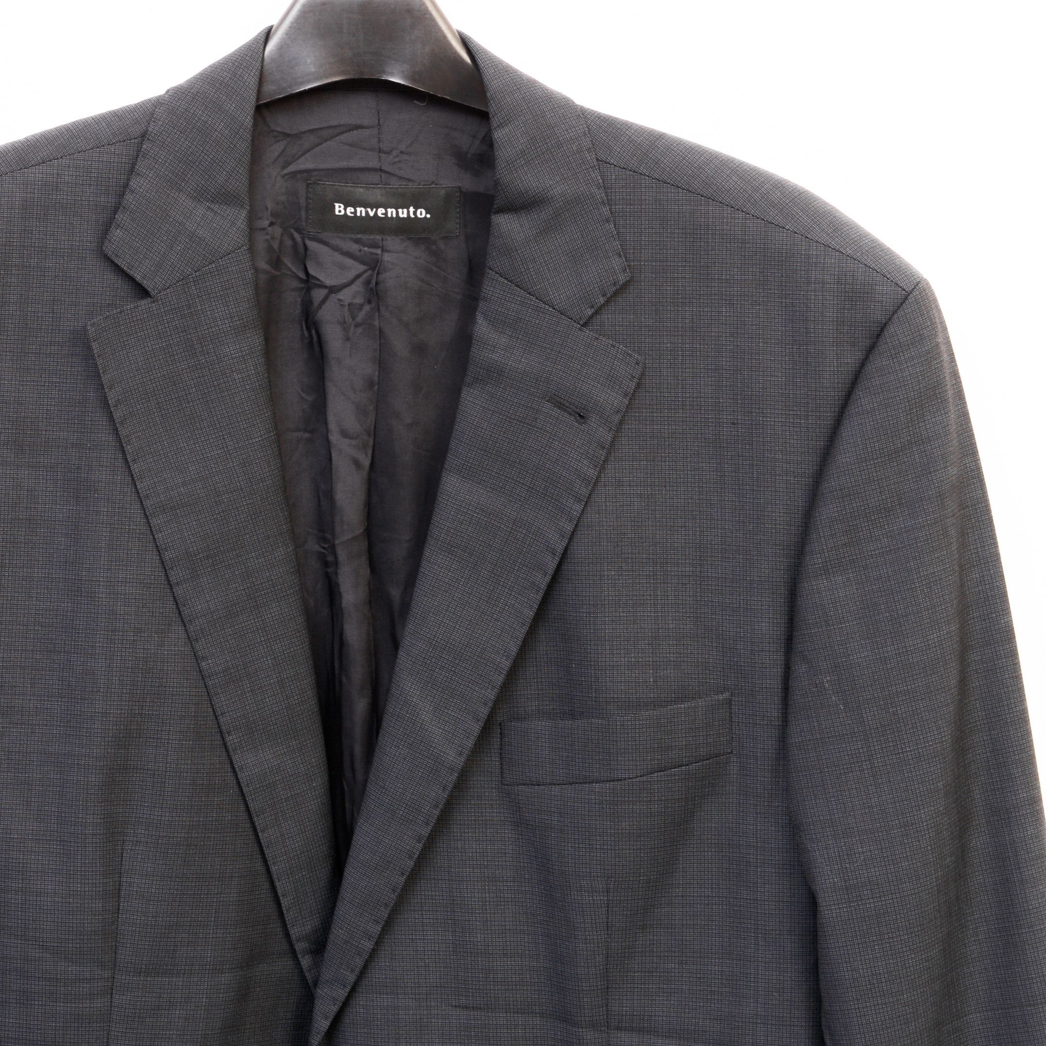 BENVENUTO. Virgin Wool Blazer EU 26 Sport Coat L Suit Jacket Black Size 42S - 2 Thumbnail
