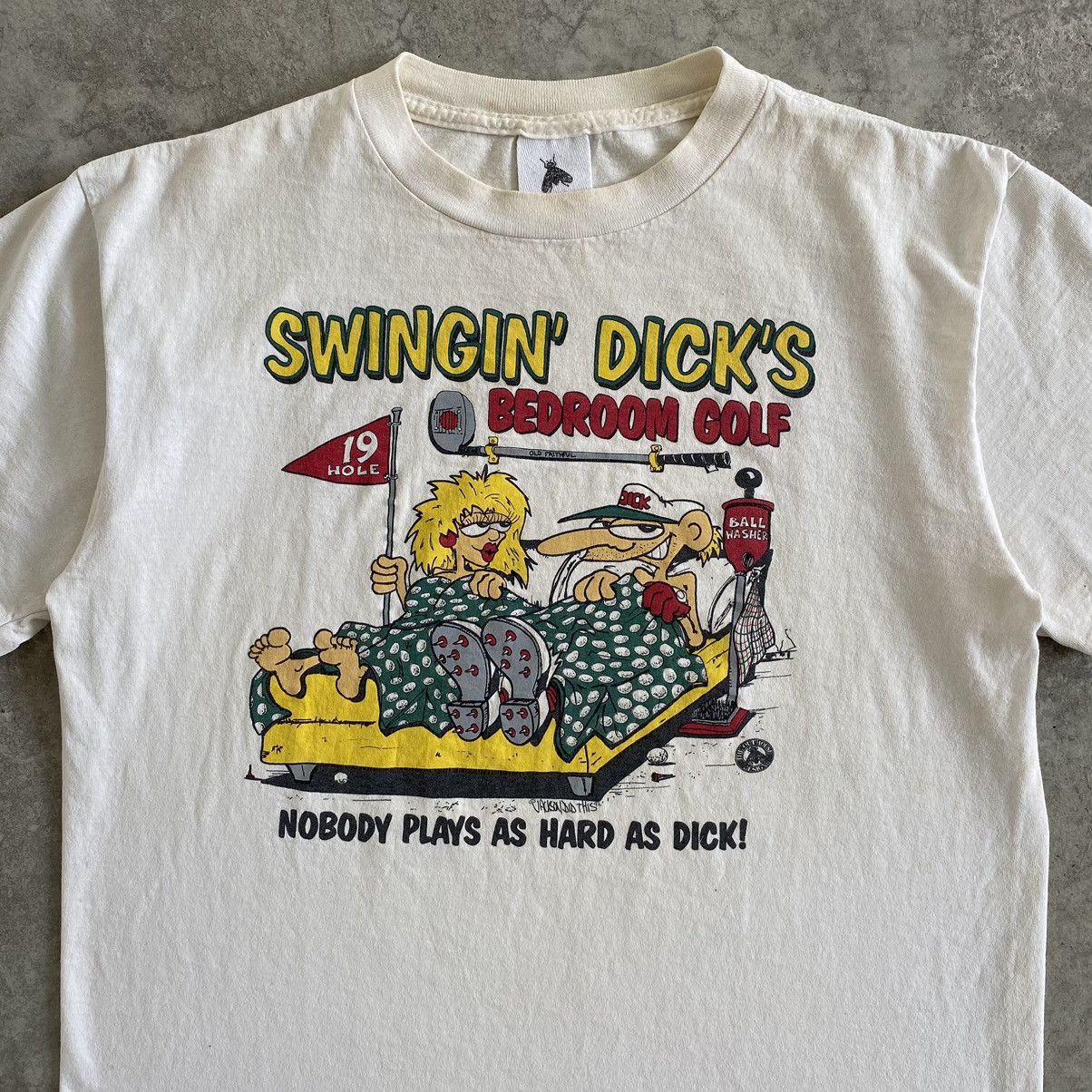 Vintage Vintage 90’s Swingin’ DICK’S Rules Wording Dirty T-shirt Size US L / EU 52-54 / 3 - 2 Thumbnail