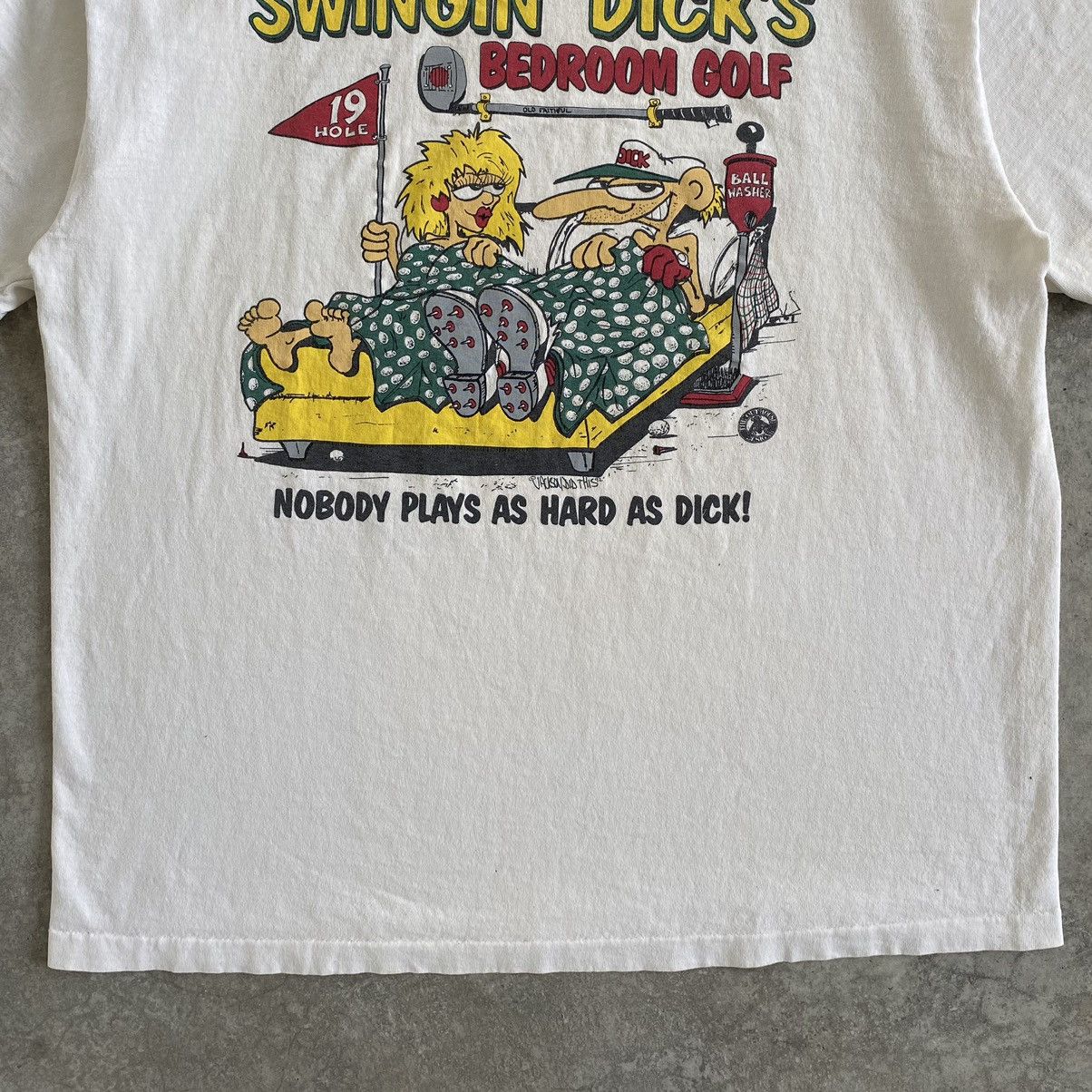 Vintage Vintage 90’s Swingin’ DICK’S Rules Wording Dirty T-shirt Size US L / EU 52-54 / 3 - 4 Thumbnail