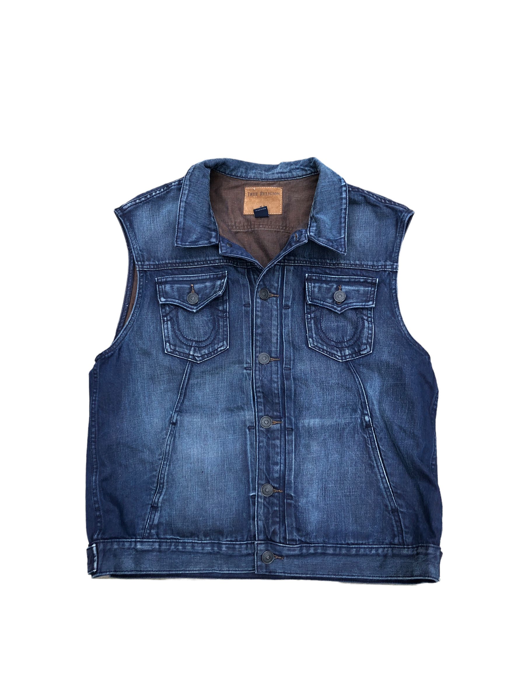 RARE True Religion Jeans Denim Jacket Vest DYLAN XXXL