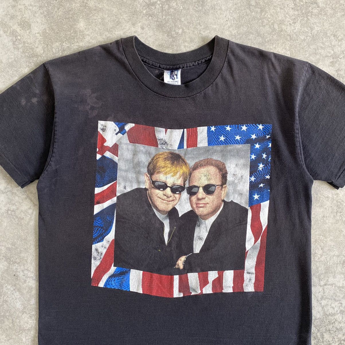 Band Tees × Rap Tees × Vintage VTG 1994 Elton John & Billy Joel Faded Promo Tour Shirt Size US L / EU 52-54 / 3 - 3 Thumbnail