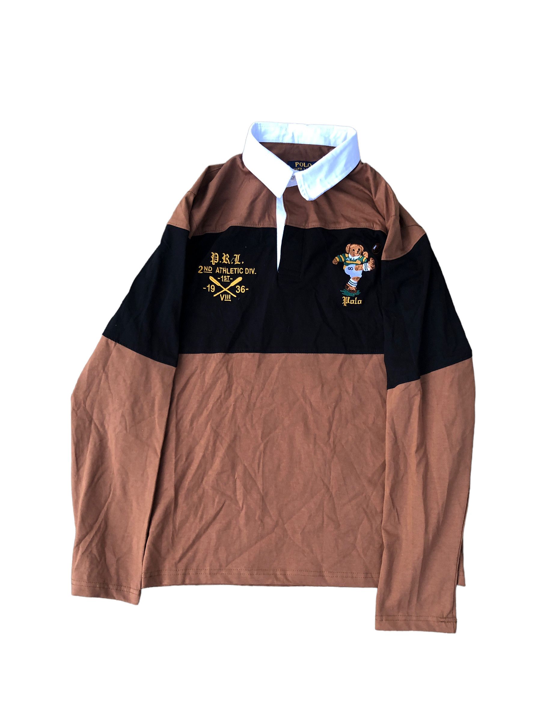 RARE Polo Ralph Lauren Polo Bear Shirt Brown/Black Large