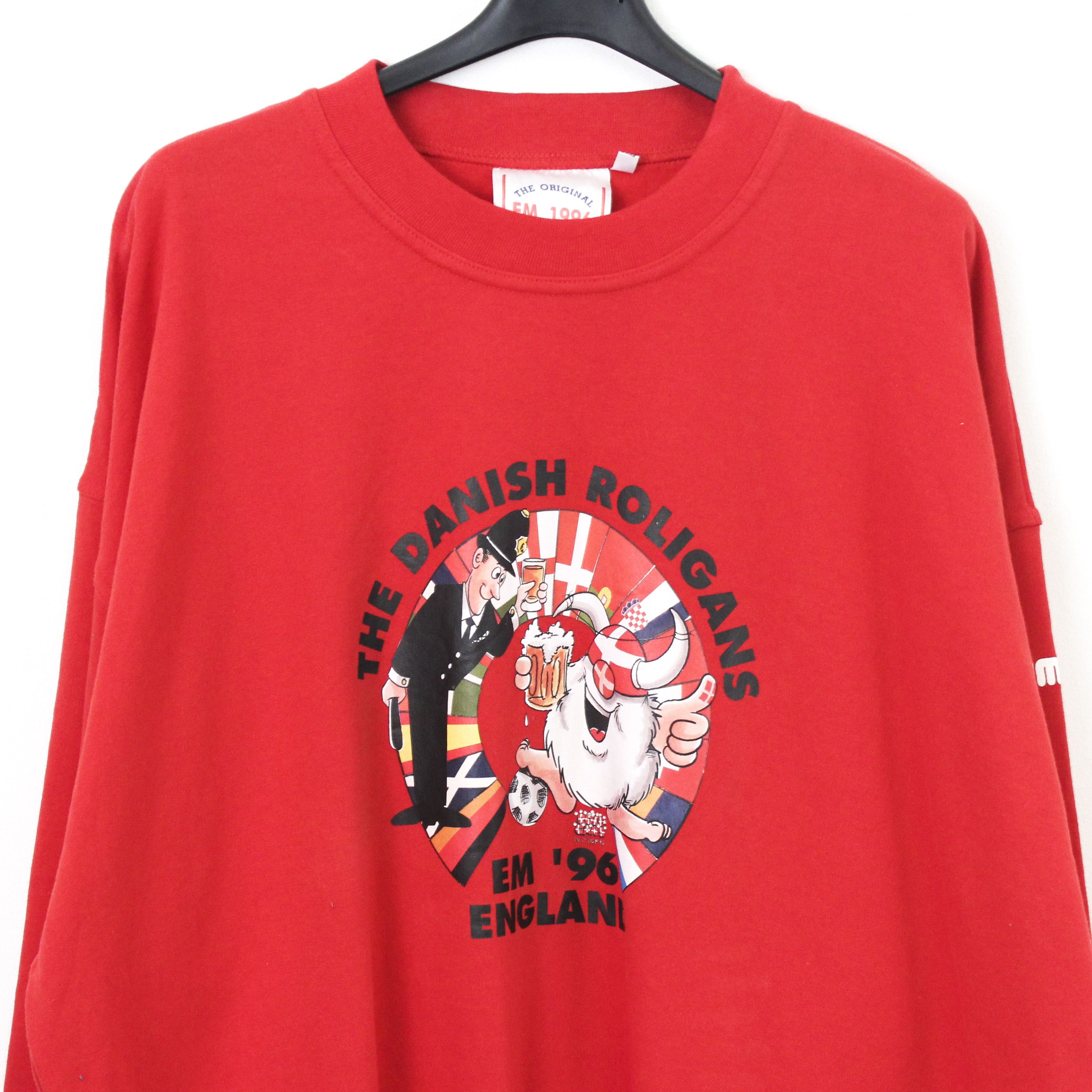 Hummel × Vintage Danish Roligans '96 England XL Jumper Pullover Sweatshirt Size US XL / EU 56 / 4 - 2 Thumbnail