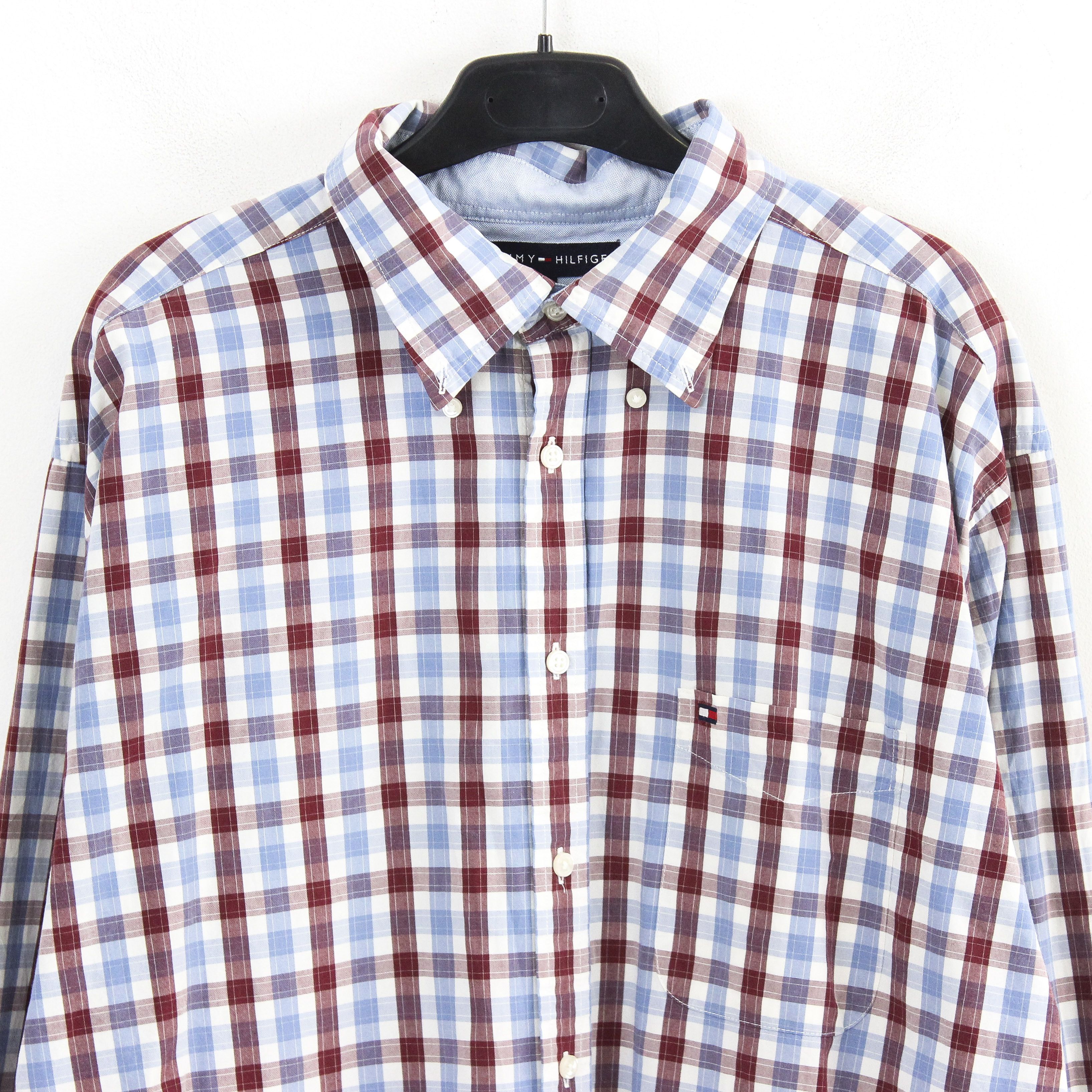 Tommy Hilfiger Casual Shirt Check Plaid Tartan Long Sleeve Formal Top Size US XL / EU 56 / 4 - 2 Thumbnail