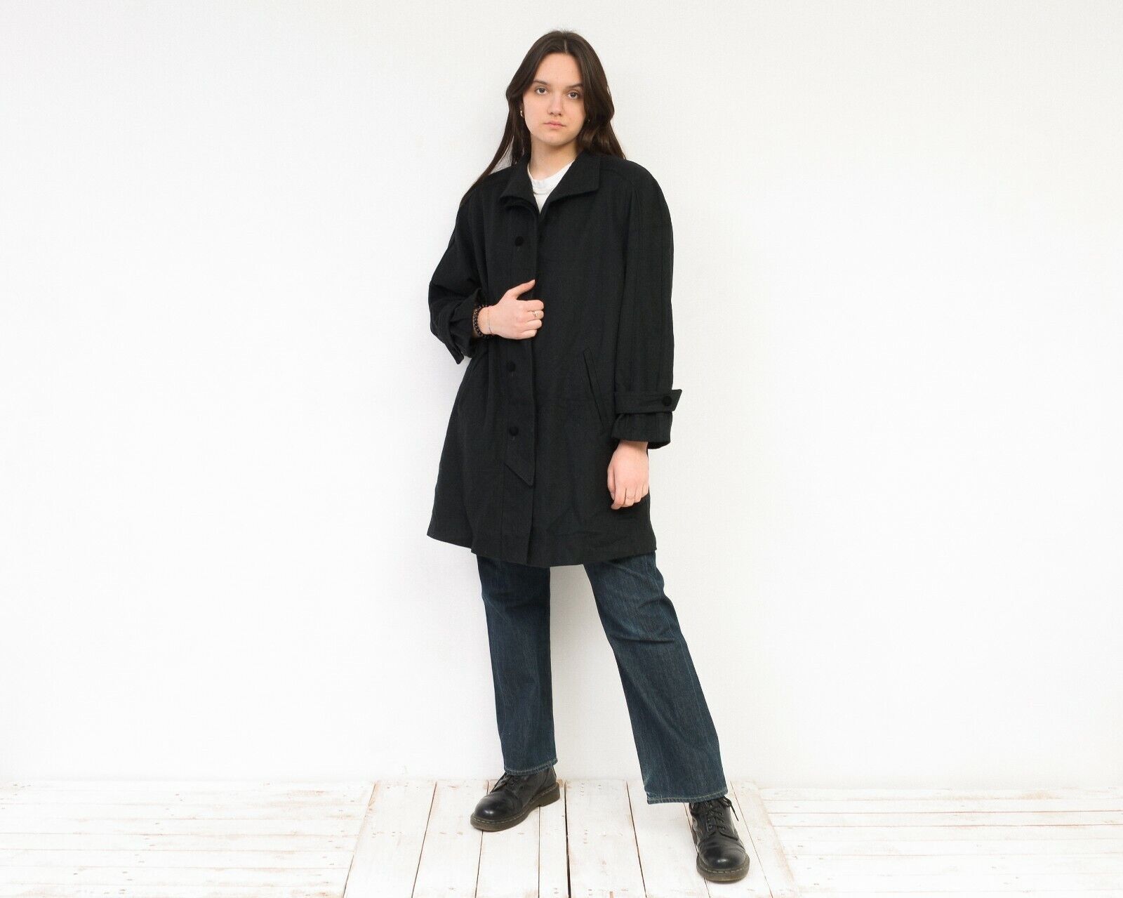 Vintage Loden 80's Wool Coat Jacket Overcoat Button Up Lining Warm Size M / US 6-8 / IT 42-44 - 1 Thumbnail