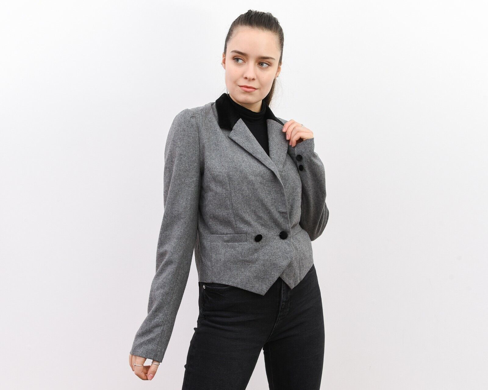 Vintage × Wrangler L Wool Blend Double Breasted Blazer Jacket Work Tailored VTG Size L / US 10 / IT 46 - 1 Thumbnail
