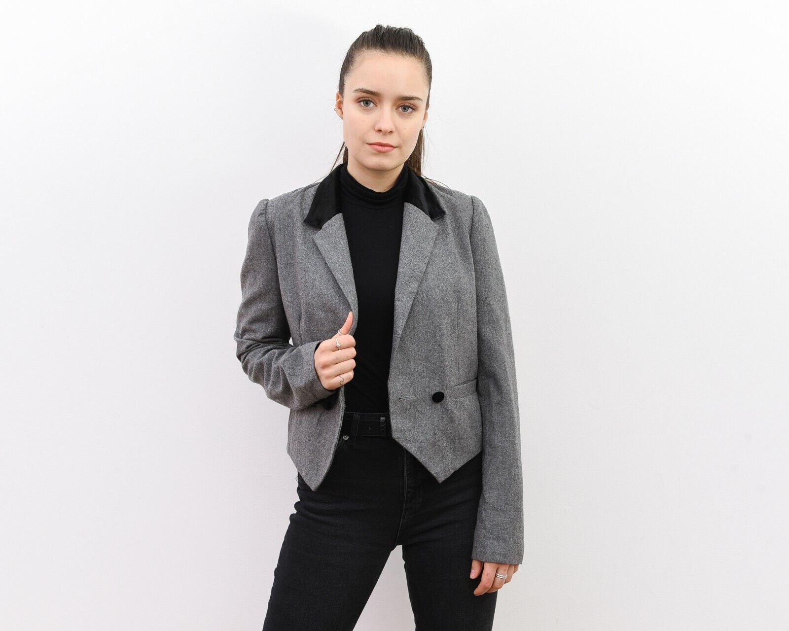 Vintage × Wrangler L Wool Blend Double Breasted Blazer Jacket Work Tailored VTG Size L / US 10 / IT 46 - 4 Thumbnail