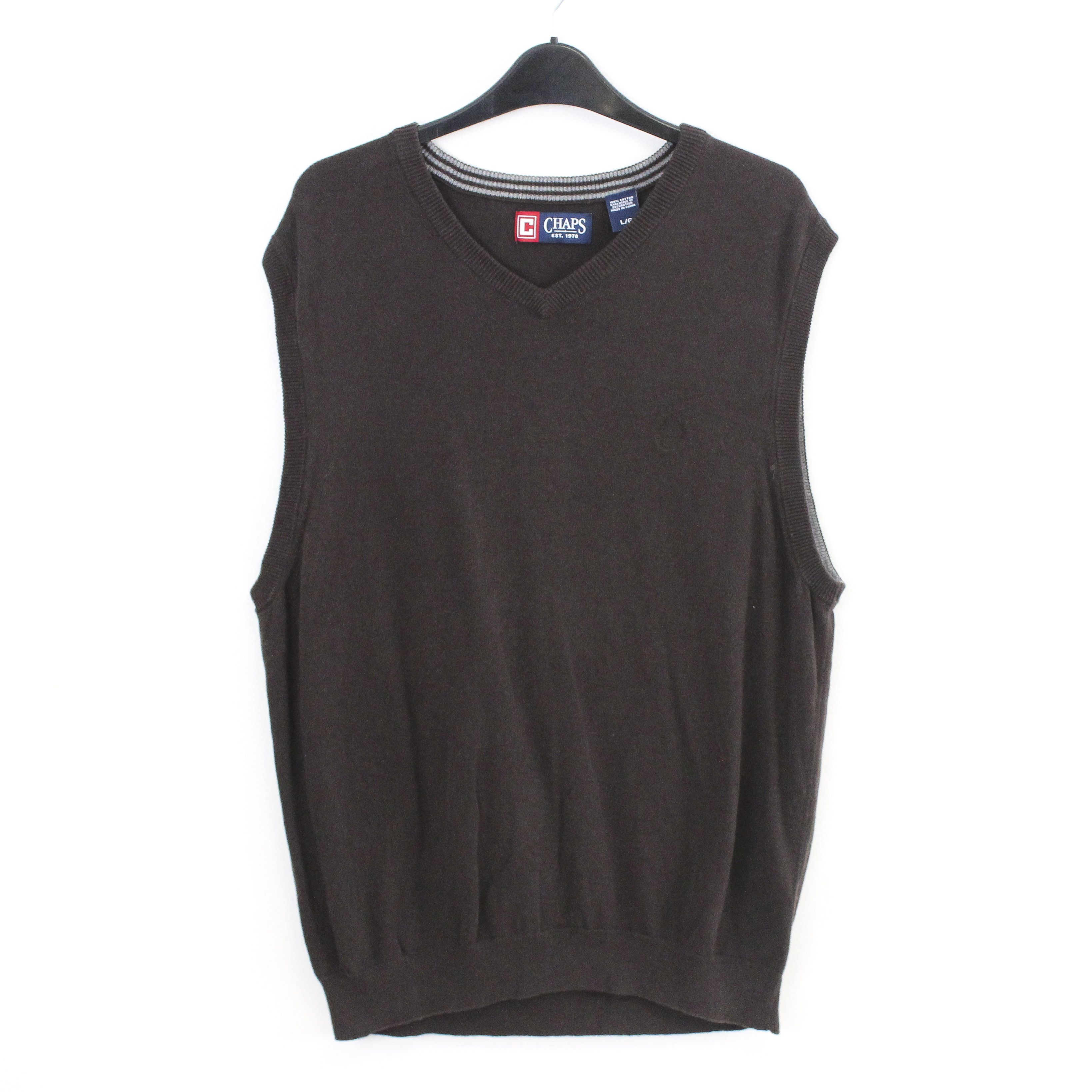 RRL Ralph Lauren Sweater Vest Gilet Tank Waistcoat Cotton Knit Brown V-Neck Size US L / EU 52-54 / 3 - 1 Thumbnail