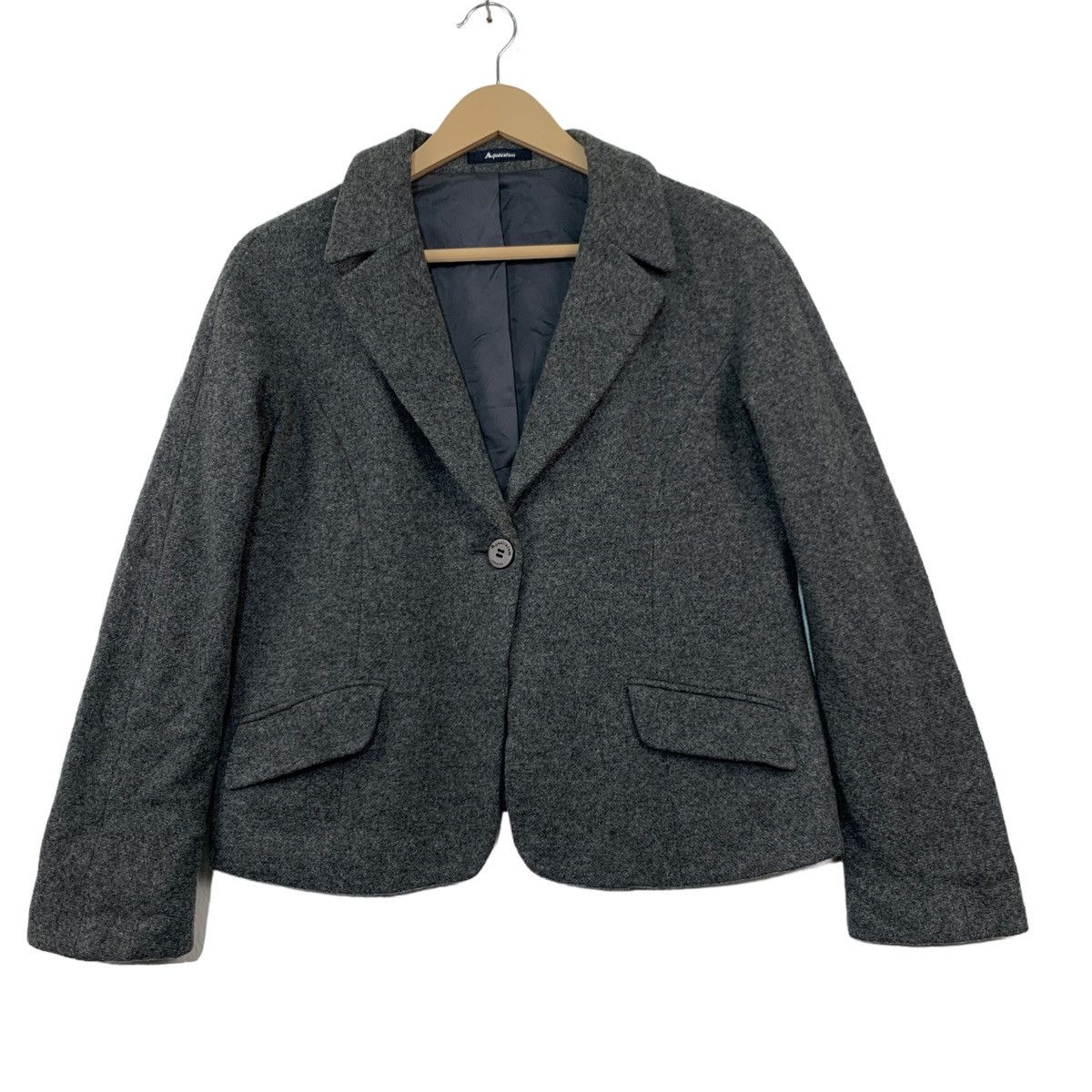 image of Aquascutum London Coats Women Button Up in Grey (Size Small)