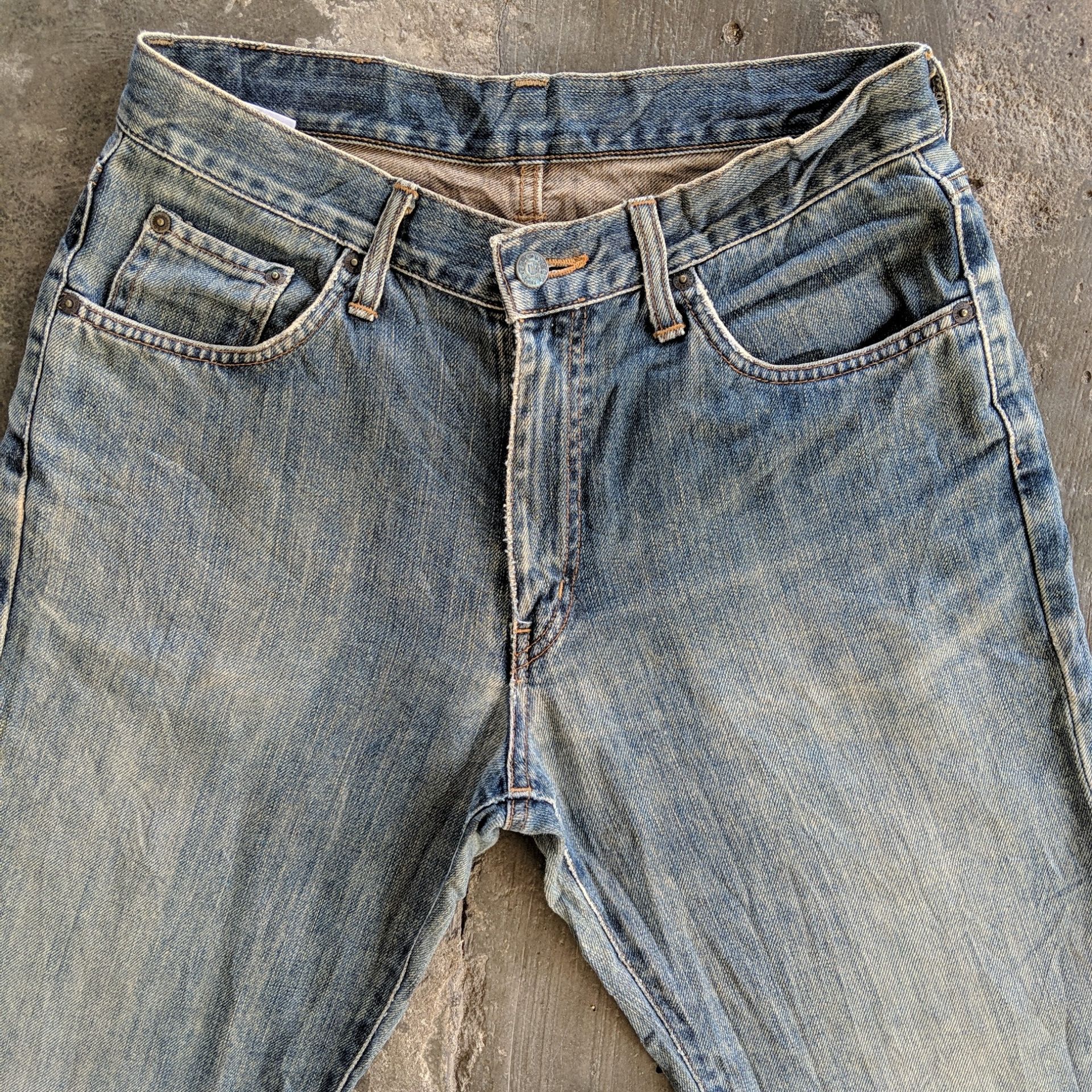 Japanese Brand W31🔥 Vintage Edwin Faded Distressed Denim Jeans Pants Size US 31 - 2 Thumbnail