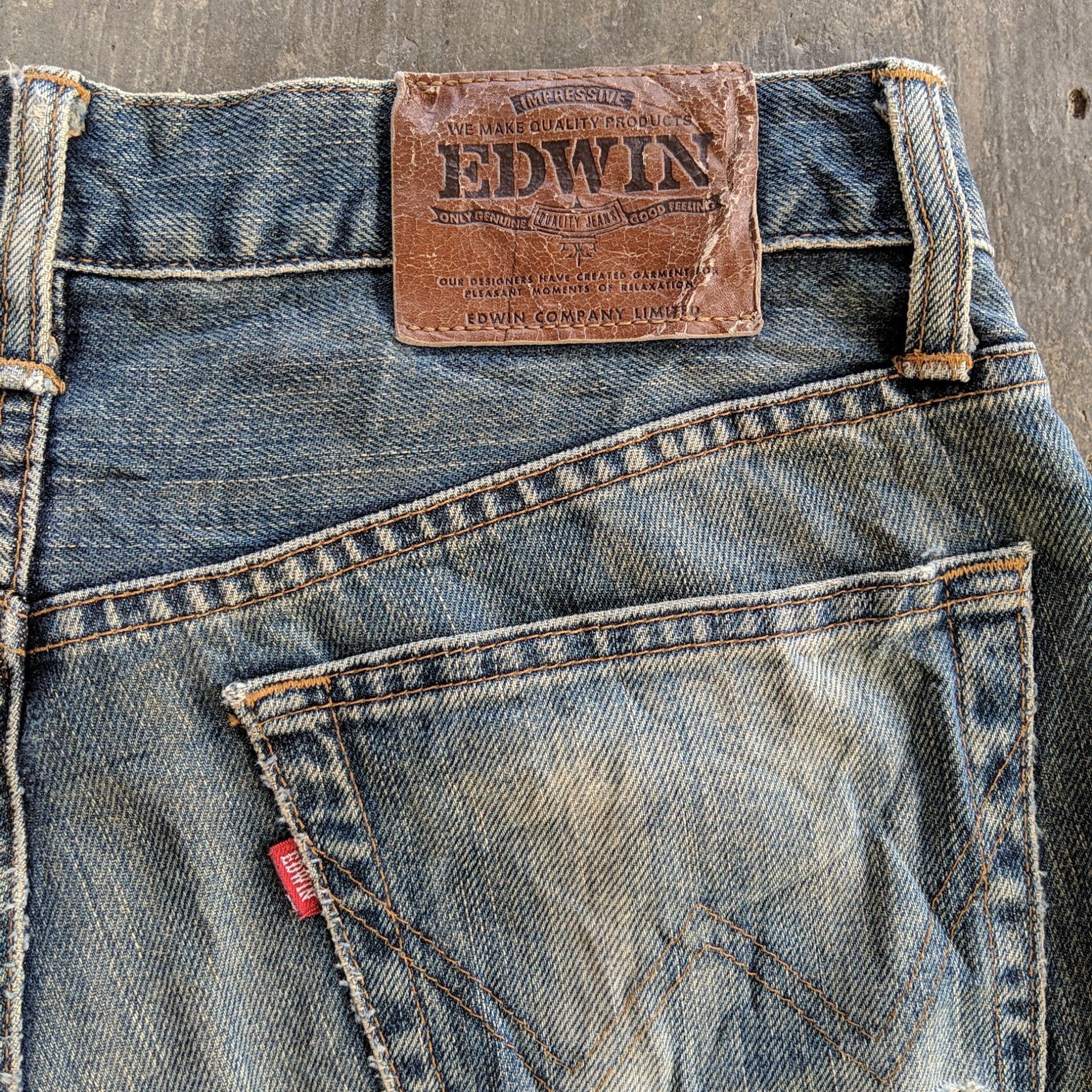 Japanese Brand W31🔥 Vintage Edwin Faded Distressed Denim Jeans Pants Size US 31 - 15 Thumbnail
