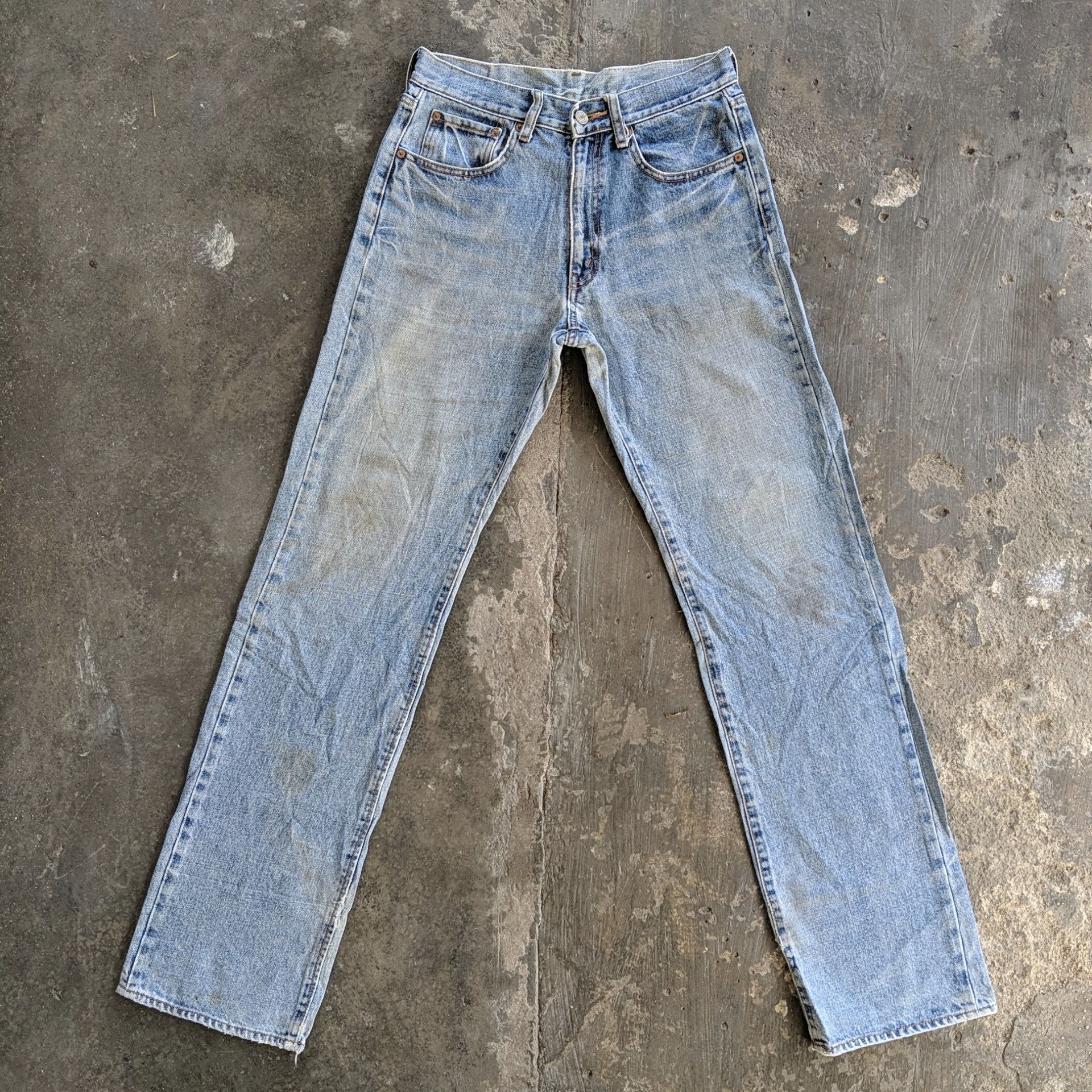 image of W29 Vintage Bobson Faded Rusty Denim Jeans Pants in Faded Blue, Men's