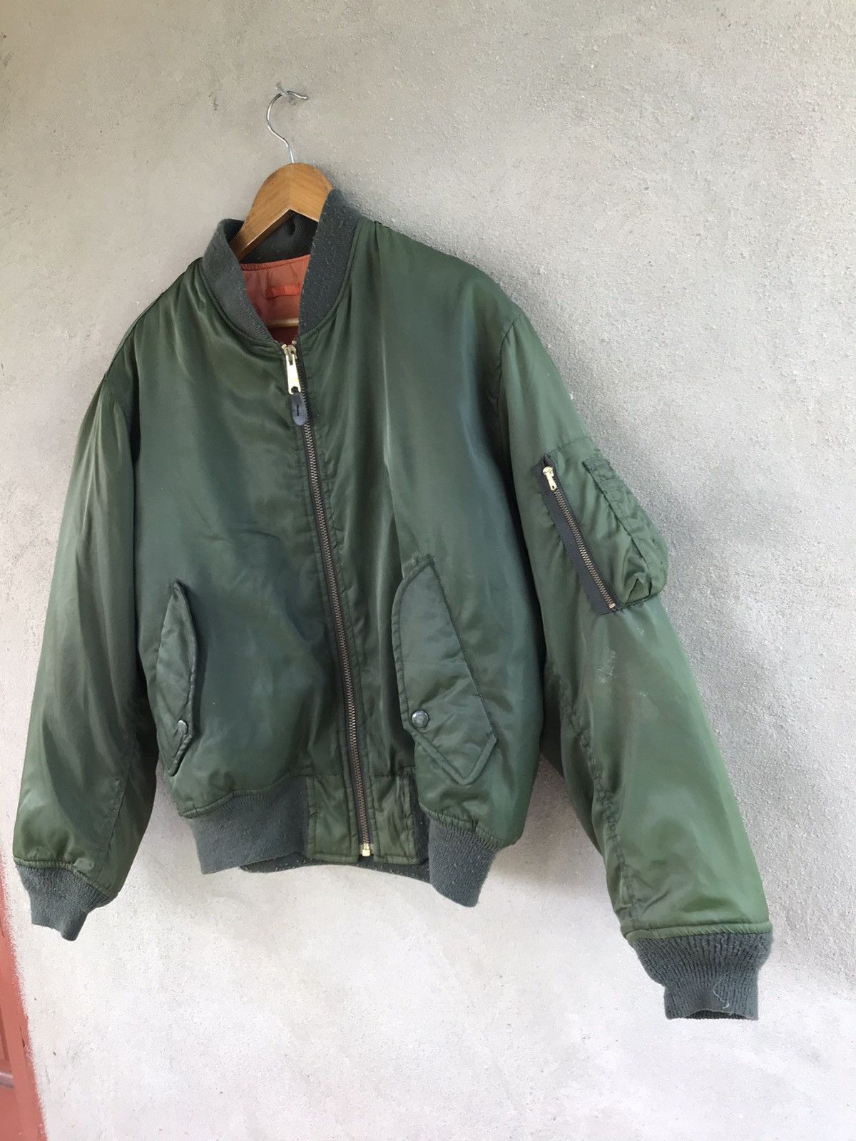 Japanese Brand MA 1 BOMBER FLIGHT SUN FADED JACKET Size US L / EU 52-54 / 3 - 3 Thumbnail