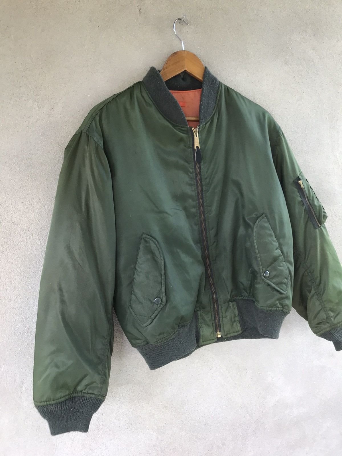Japanese Brand MA 1 BOMBER FLIGHT SUN FADED JACKET Size US L / EU 52-54 / 3 - 4 Thumbnail