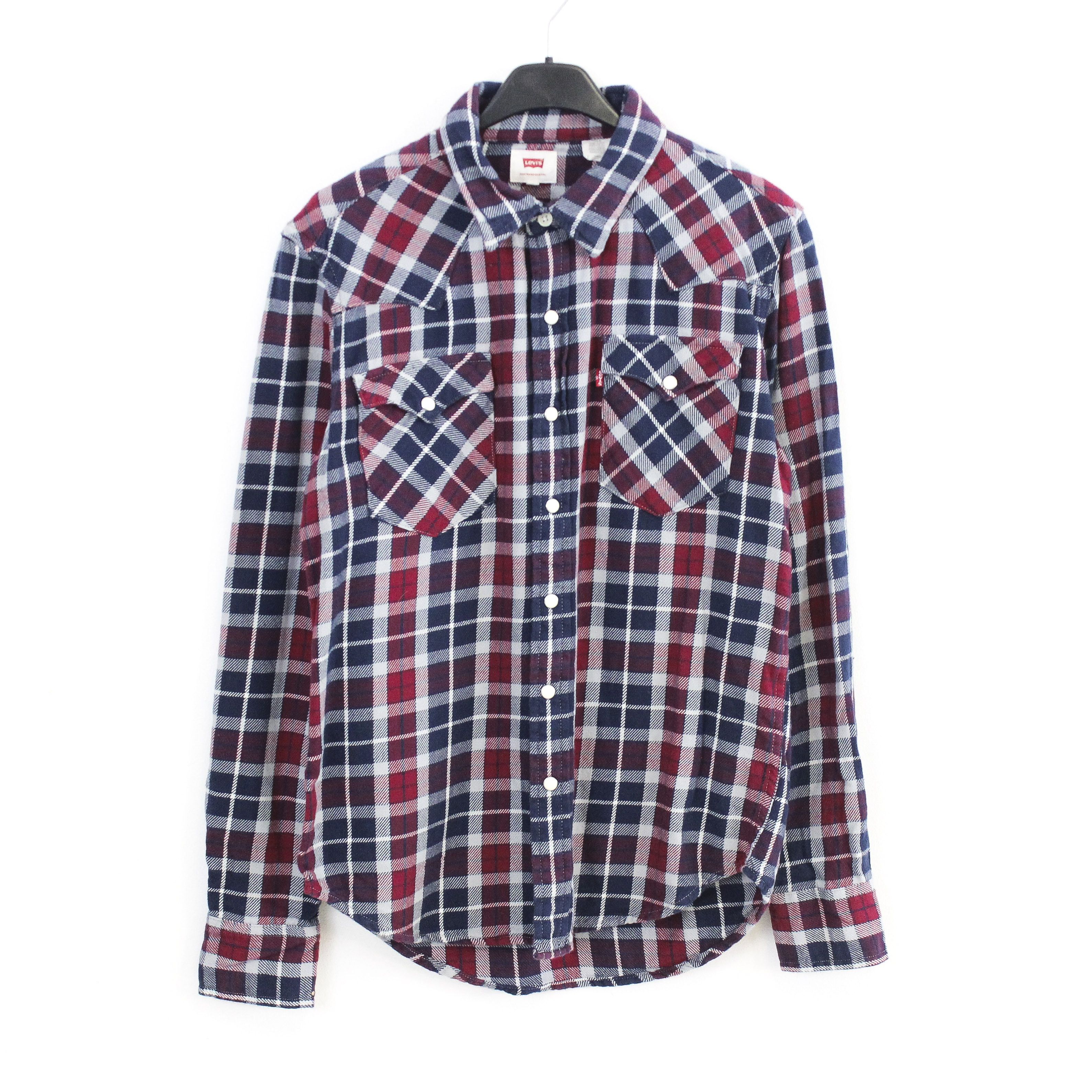 Levi's Western Flannel Check Snap Up Shirt Cotton Overshirt Plaid Size US S / EU 44-46 / 1 - 1 Thumbnail
