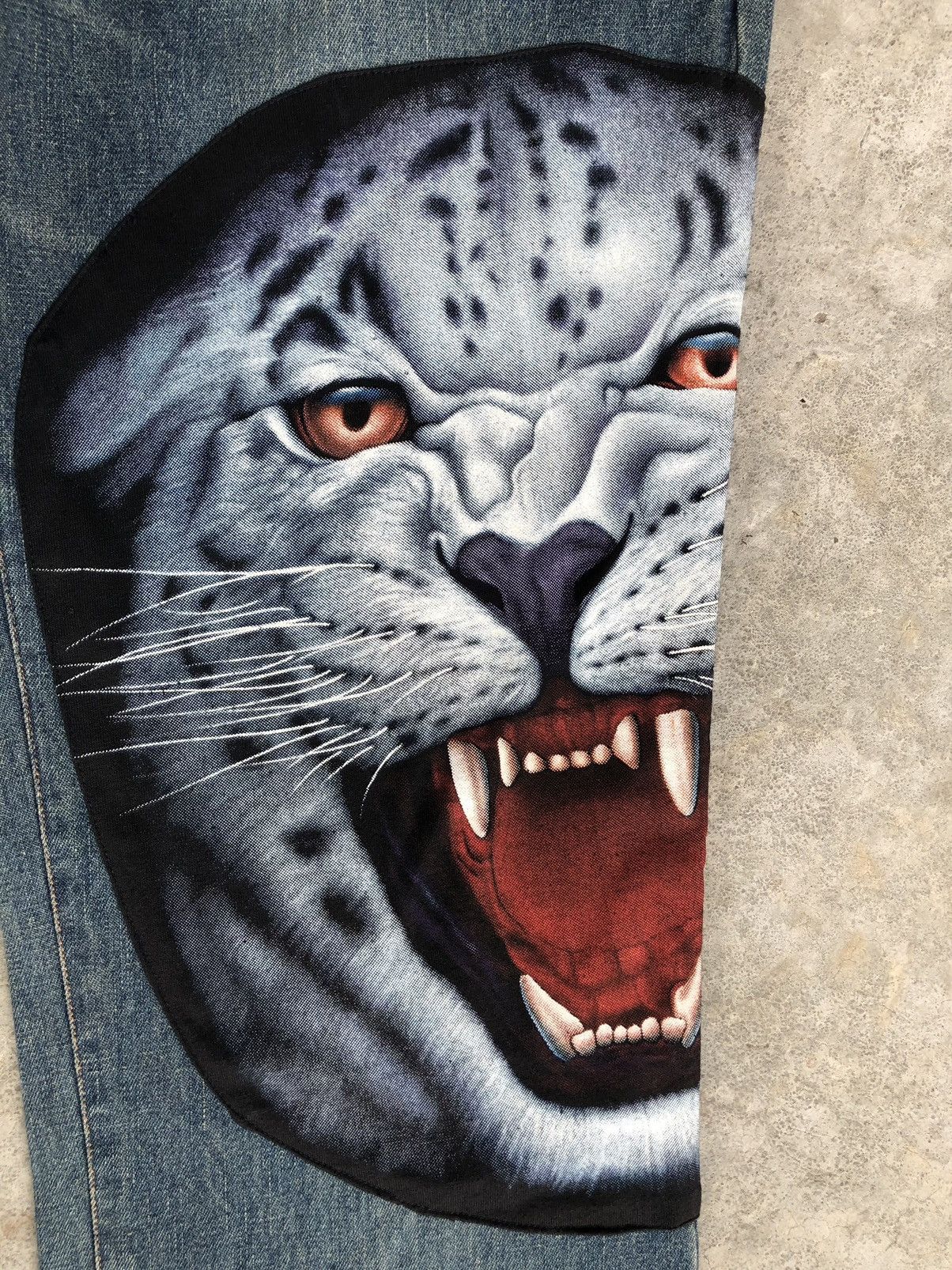 Japanese Brand Japanese Daily Patchwork Embroidered Jeans Punk Style Size US 33 - 10 Thumbnail