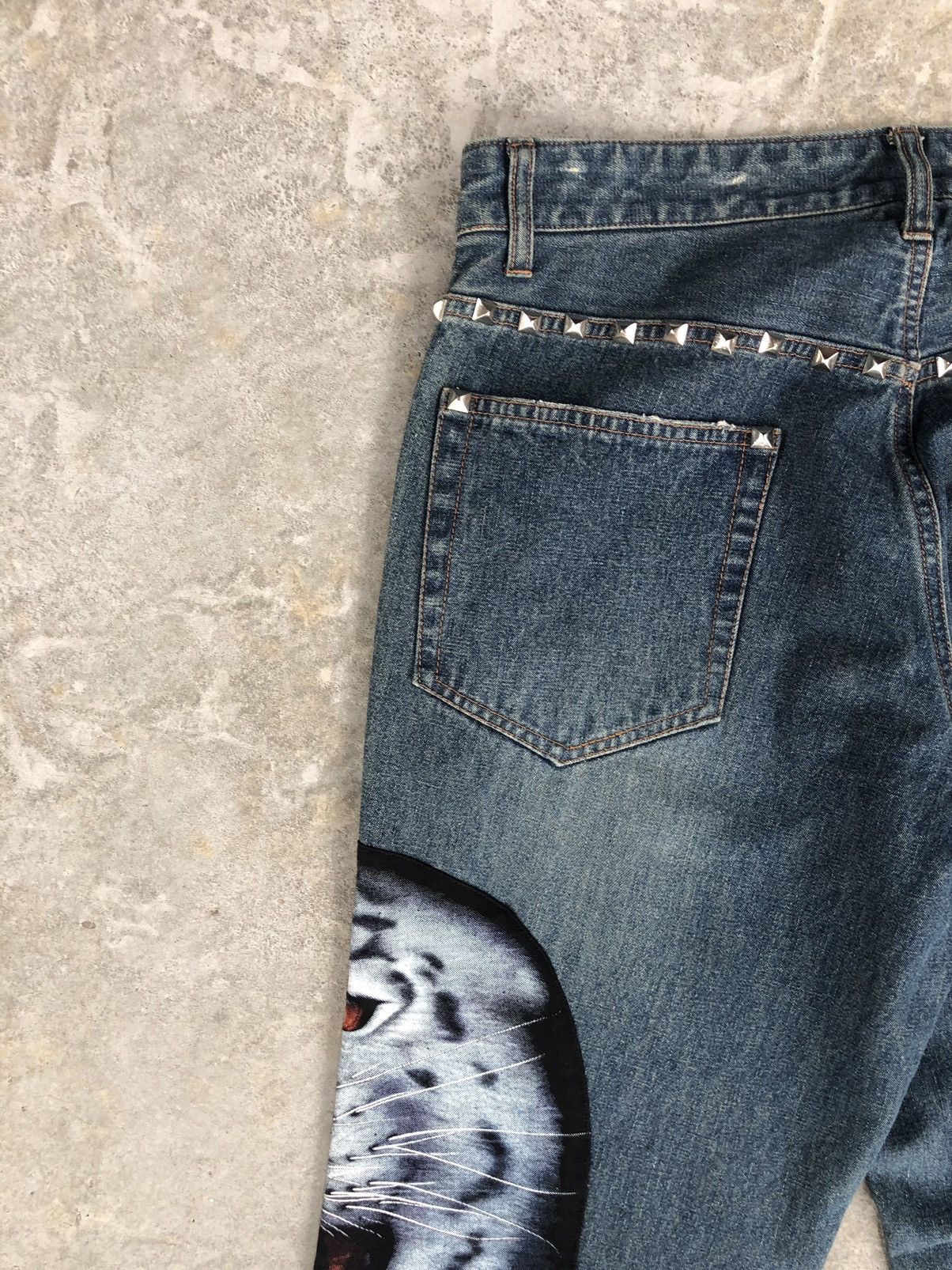 Japanese Brand Japanese Daily Patchwork Embroidered Jeans Punk Style Size US 33 - 12 Thumbnail