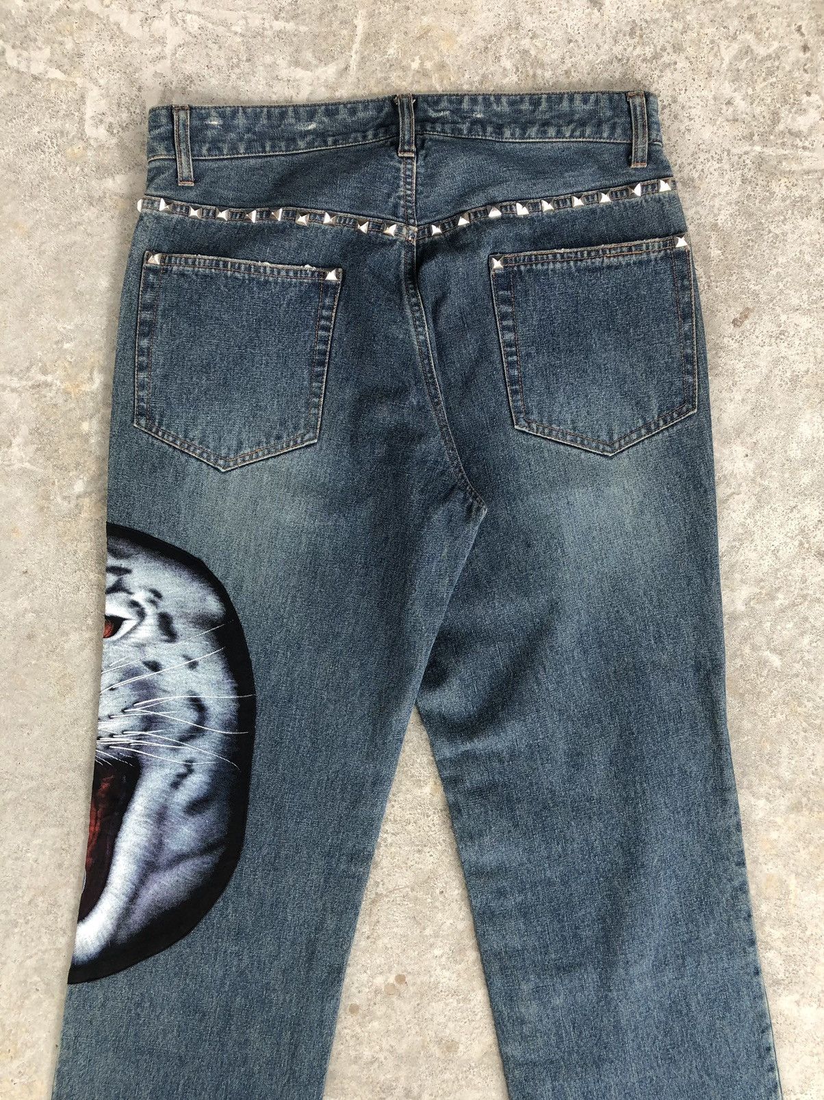 Japanese Brand Japanese Daily Patchwork Embroidered Jeans Punk Style Size US 33 - 11 Thumbnail