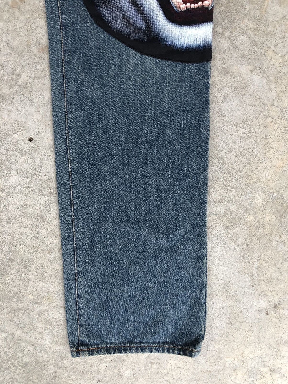Japanese Brand Japanese Daily Patchwork Embroidered Jeans Punk Style Size US 33 - 4 Thumbnail