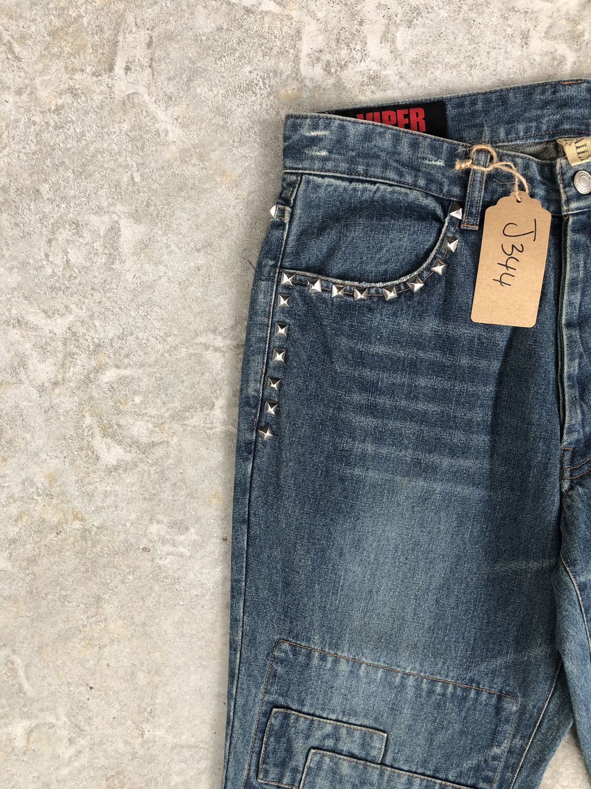 Japanese Brand Japanese Daily Patchwork Embroidered Jeans Punk Style Size US 33 - 6 Thumbnail