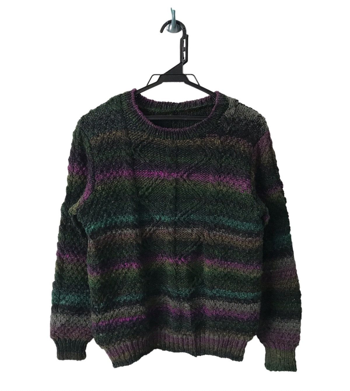 image of Coloured Cable Knit Sweater x Free Style Coloured Cable Knitwear Jumper, Men's (Size Small)