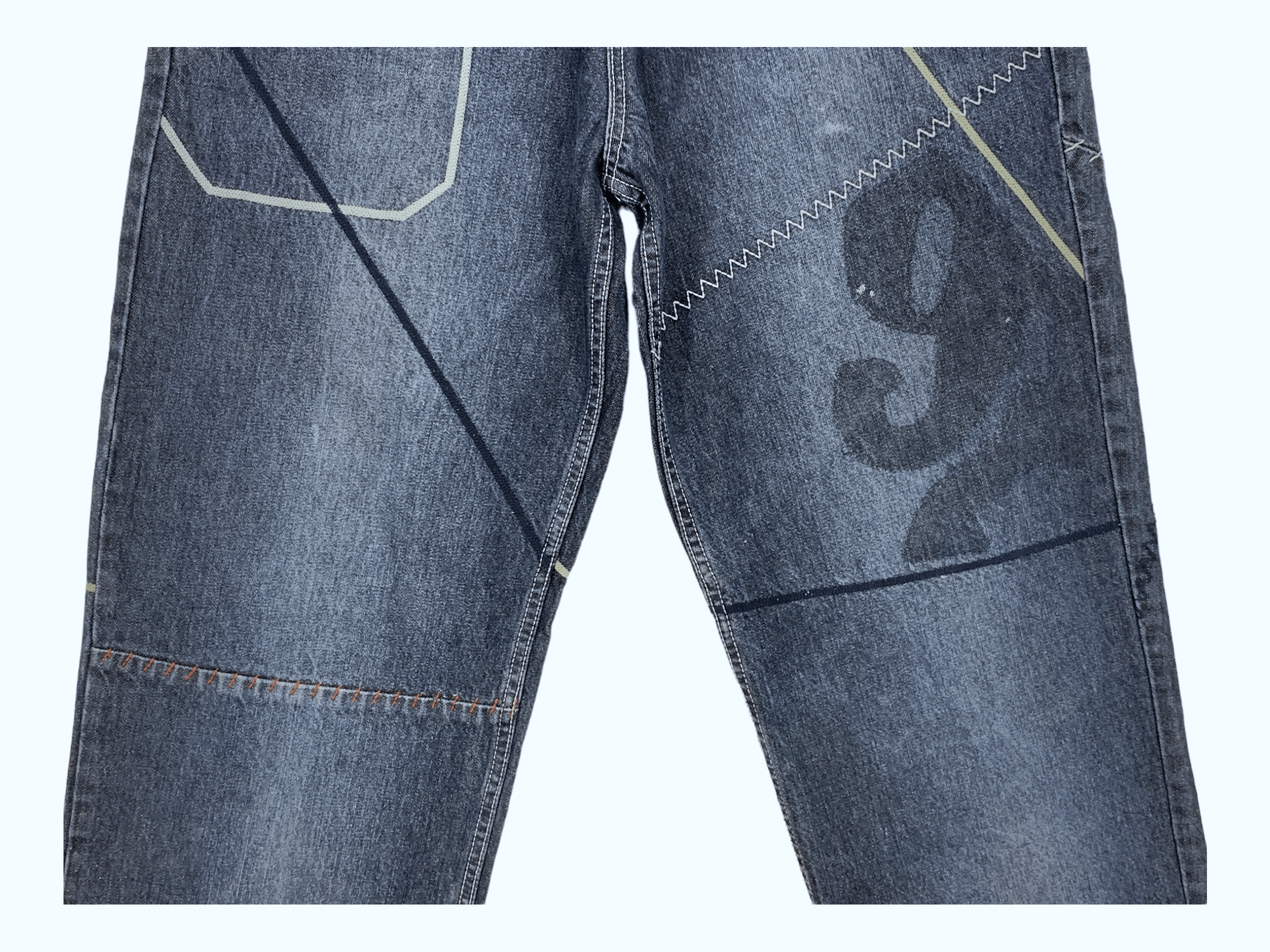 Phat Farm Phat Farm Baggy Patchwork Jeans Hip Hop Skateboards Jeans Size US 32 / EU 48 - 4 Thumbnail