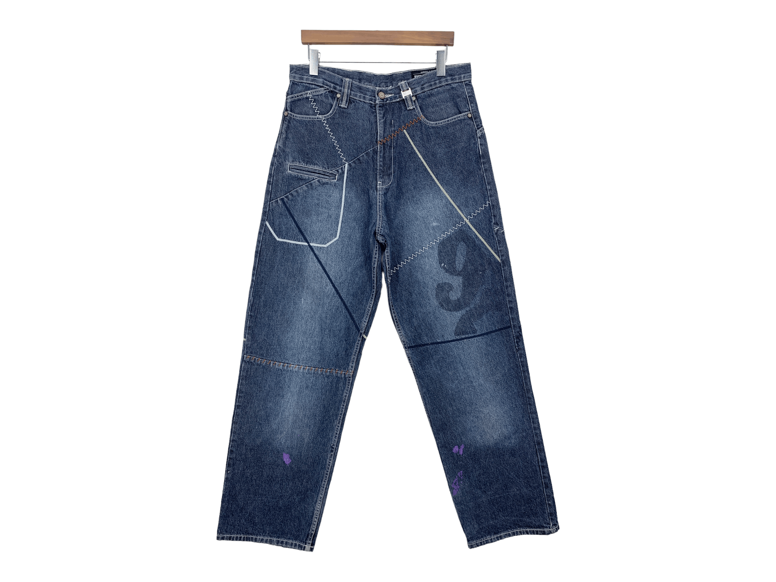 Phat Farm Phat Farm Baggy Patchwork Jeans Hip Hop Skateboards Jeans Size US 32 / EU 48 - 1 Thumbnail