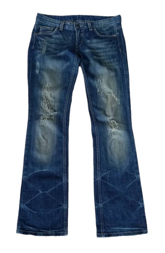 A X Armani Exchange Distressed Flared Denim