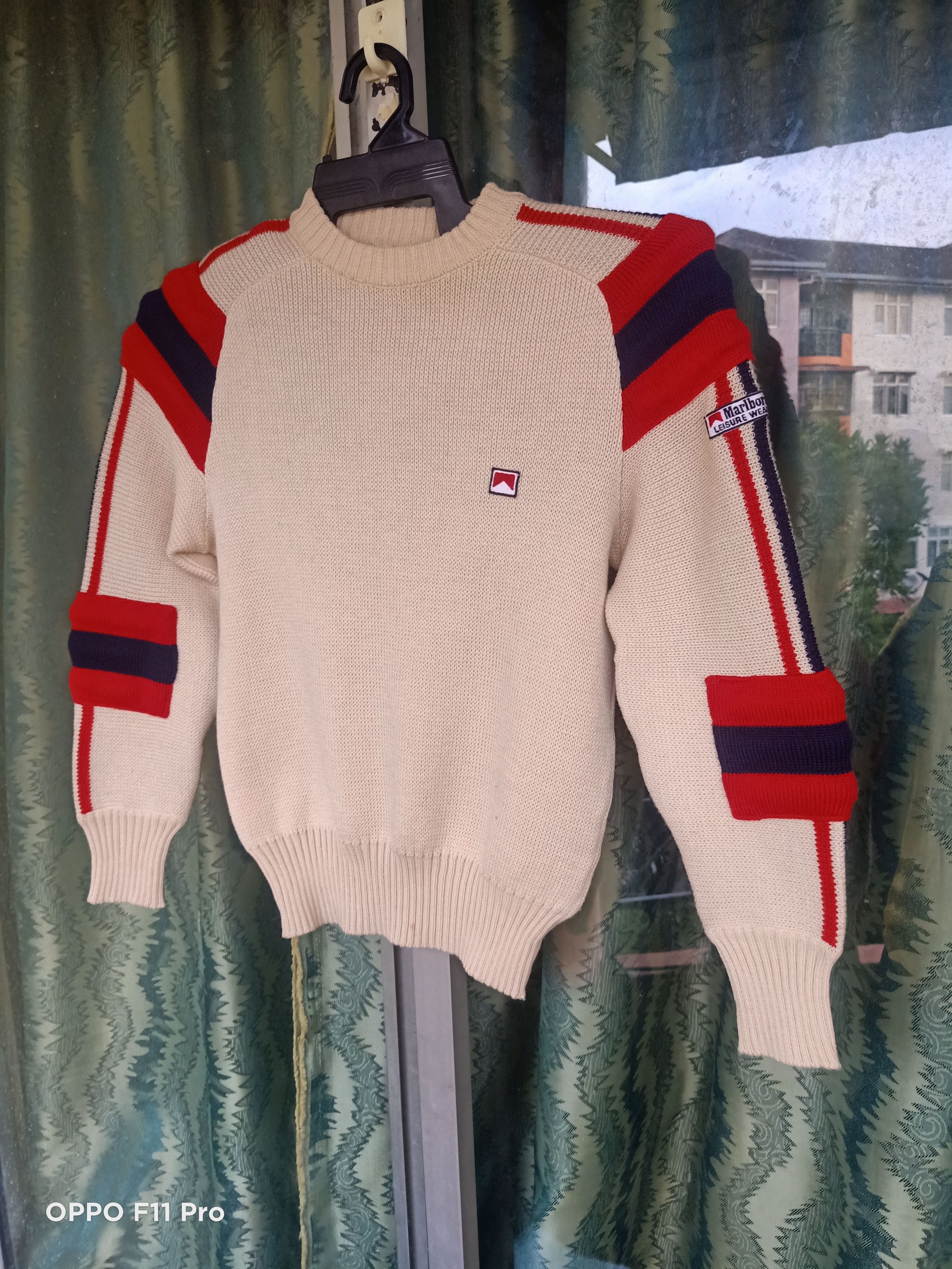 Vintage 70s Marlboro Andrea De Adamich F1 racer knitwear
