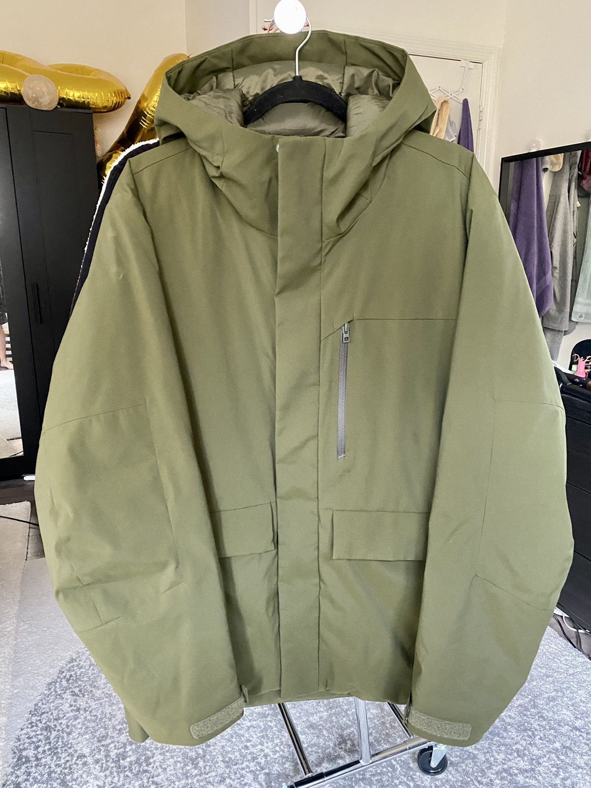 Uniqlo Hybrid Men's Down Parka Jacket Olive Green M