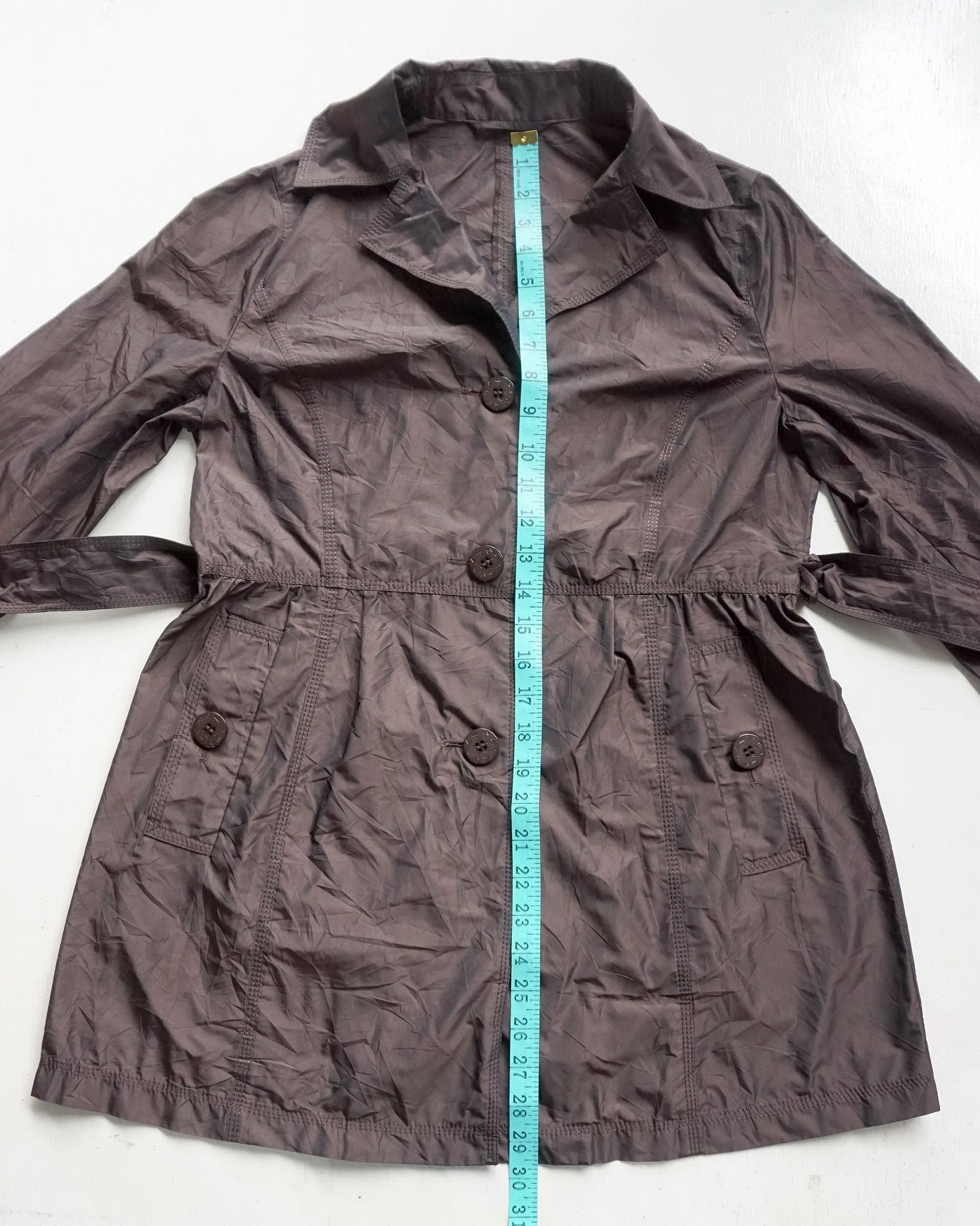 Japanese Brand × Vintage Dark Brown Waist-belt Button-Up Superlight Shining Jacket Size S / US 4 / IT 40 - 11 Thumbnail