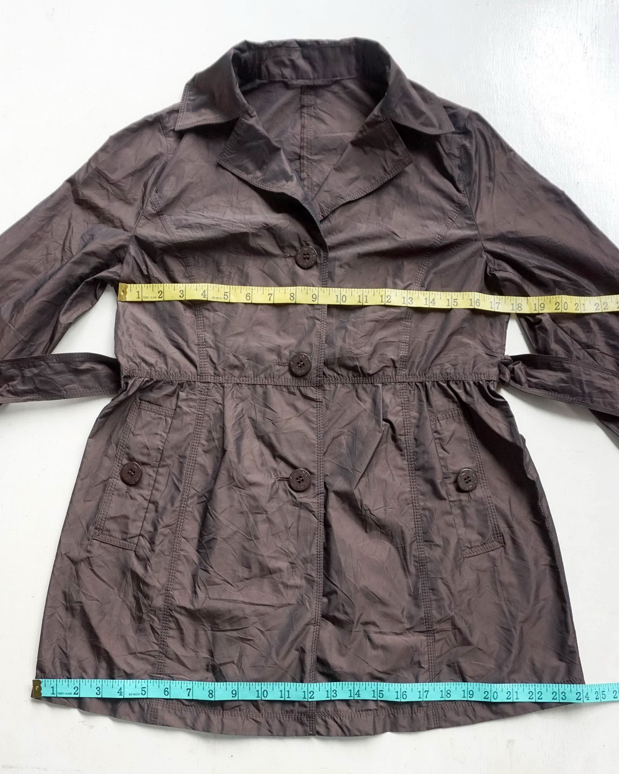 Japanese Brand × Vintage Dark Brown Waist-belt Button-Up Superlight Shining Jacket Size S / US 4 / IT 40 - 10 Thumbnail