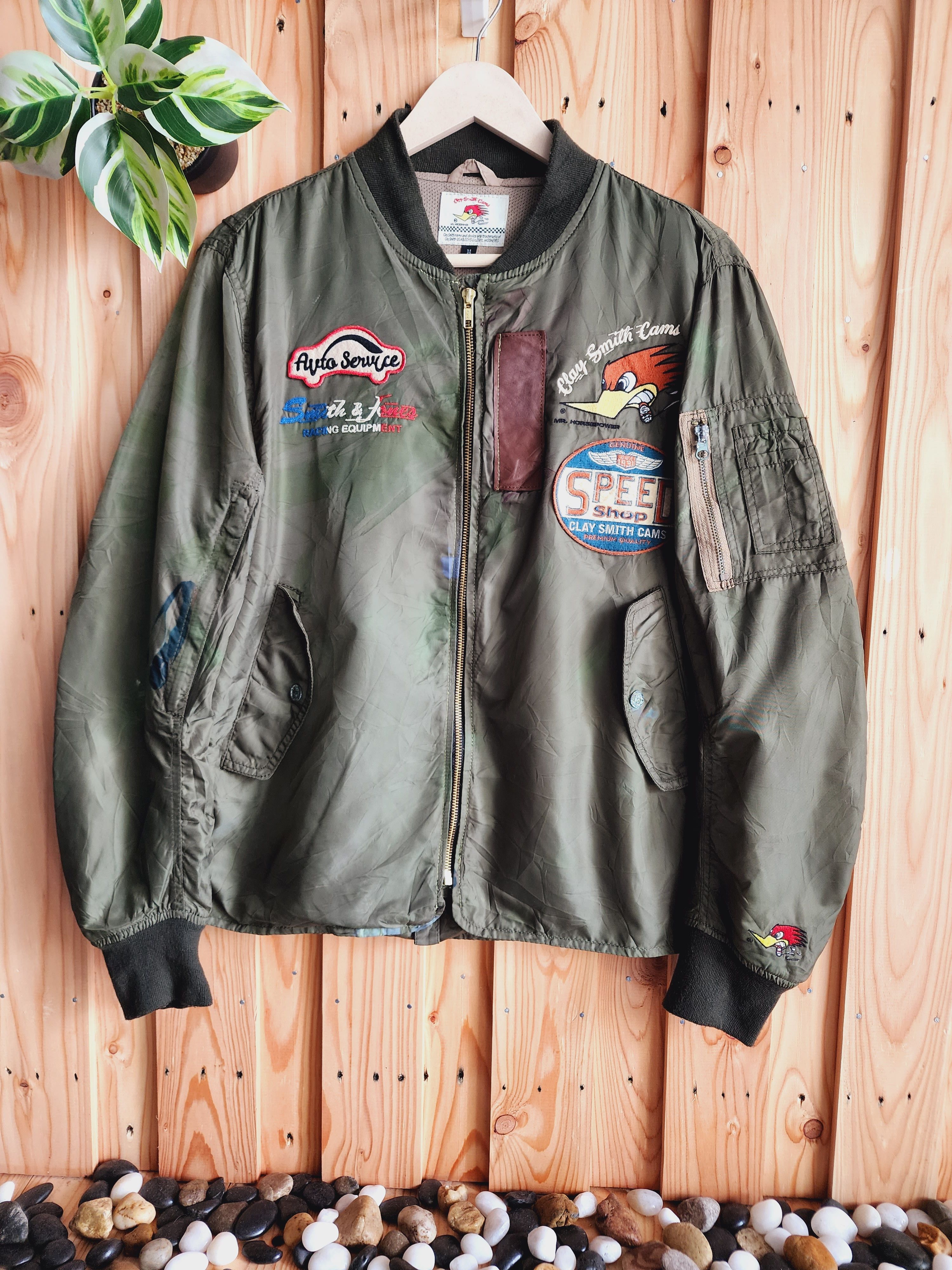 Bomber Jacket × Made In Usa × Racing Clay Smith Racing Club Mooneyes ...