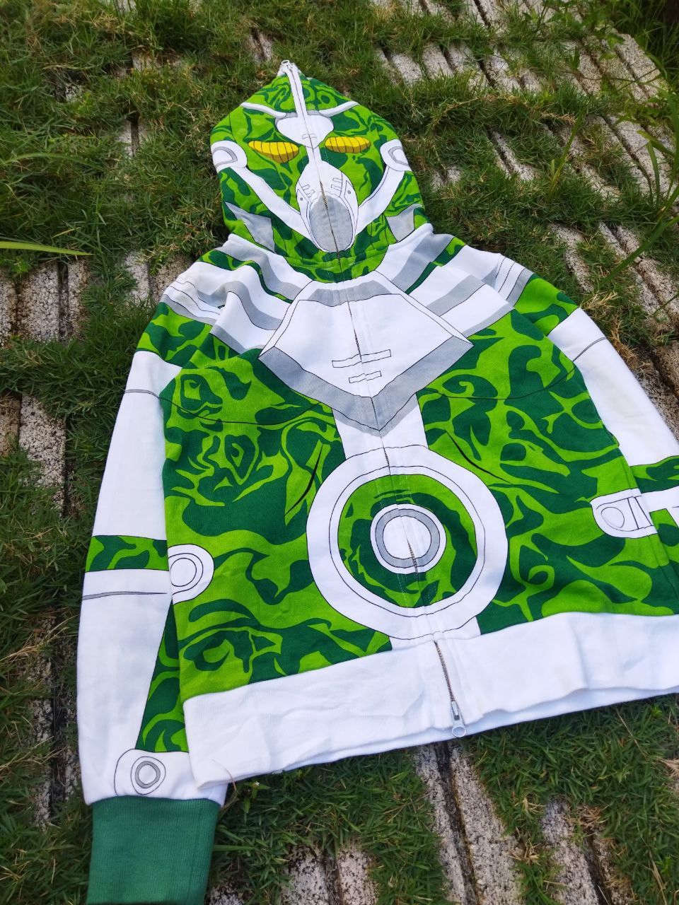 Anime Vintage Jojo's Bizarre Hierophant Green Full Zip Hoodie Size US S / EU 44-46 / 1 - 3 Thumbnail