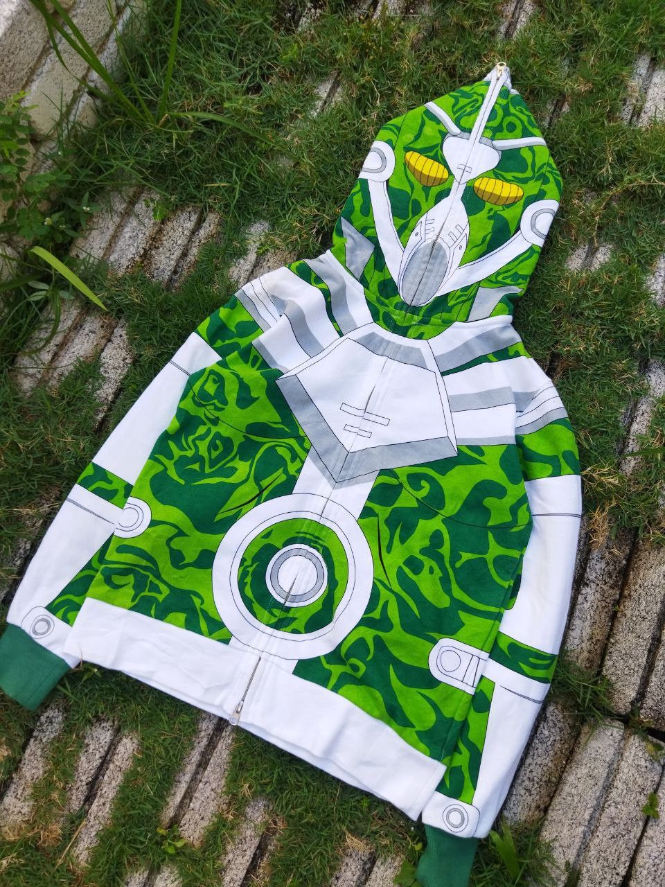 Anime Vintage Jojo's Bizarre Hierophant Green Full Zip Hoodie Size US S / EU 44-46 / 1 - 2 Thumbnail