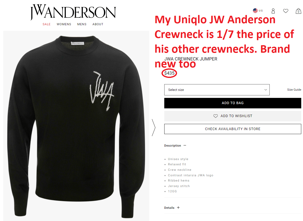 JW Anderson × Uniqlo XL Extra Large Boat Crewneck Long Sleeve Black Striped Size US XL / EU 56 / 4 - 3 Thumbnail