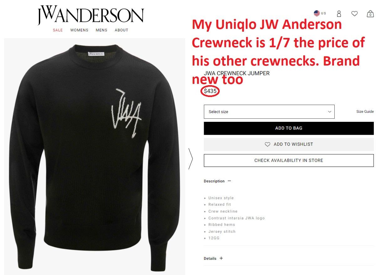 JW Anderson × Uniqlo Medium Patchwork Boat Crewneck Long Sleeve Gray Striped Size US M / EU 48-50 / 2 - 4 Thumbnail