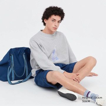 JW Anderson × Uniqlo Medium Patchwork Boat Crewneck Long Sleeve Gray Striped Size US M / EU 48-50 / 2 - 8 Thumbnail