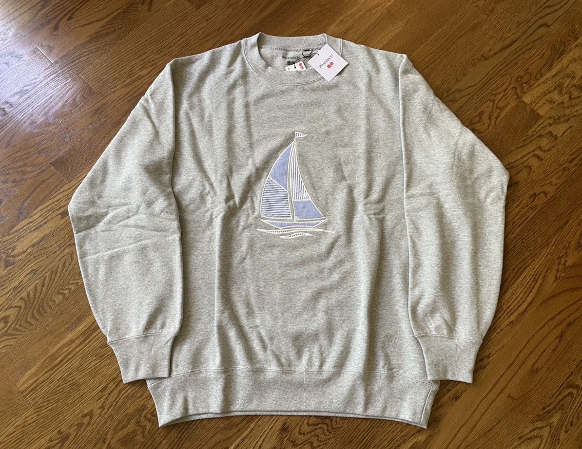 JW Anderson × Uniqlo Medium Patchwork Boat Crewneck Long Sleeve Gray Striped Size US M / EU 48-50 / 2 - 1 Thumbnail