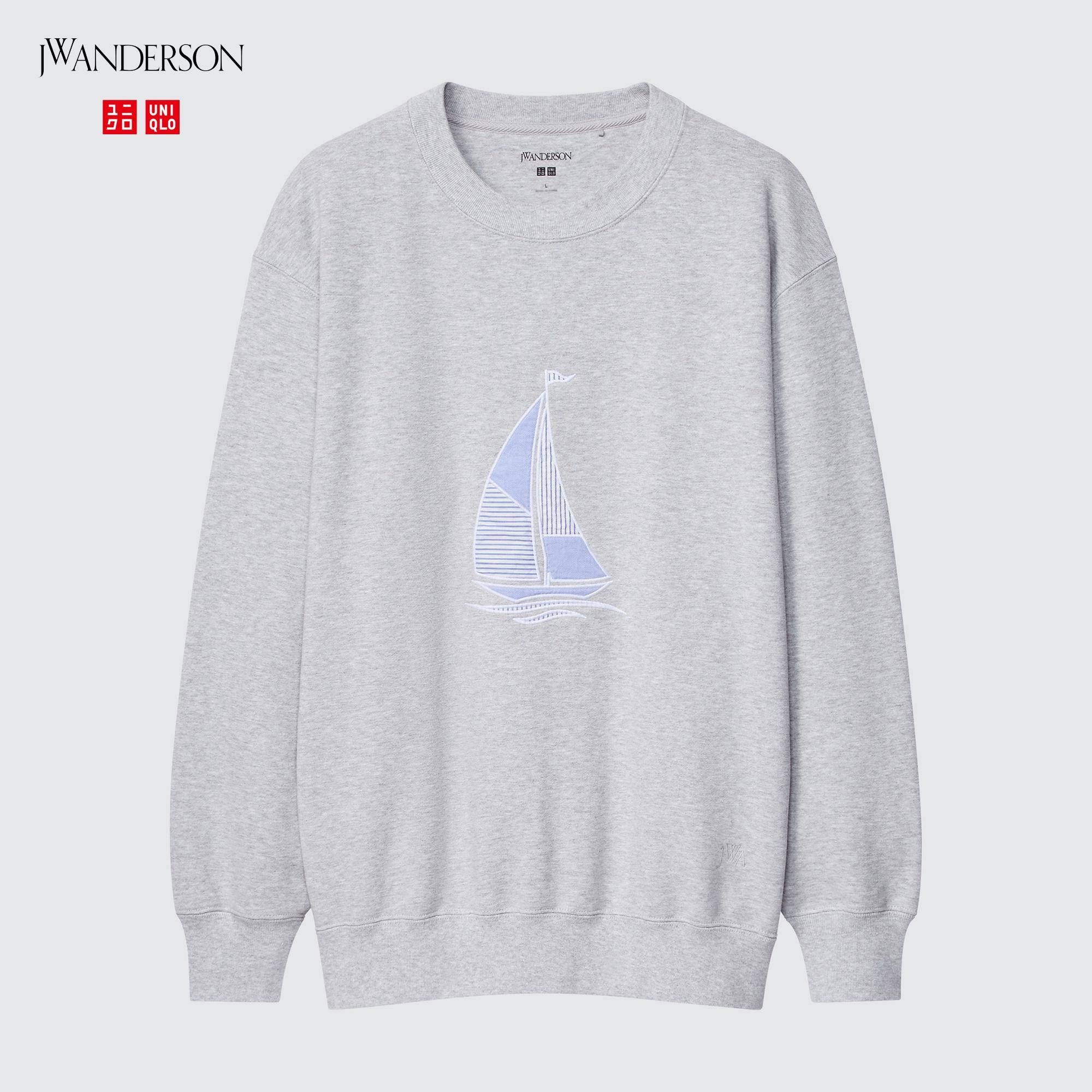 JW Anderson × Uniqlo Medium Patchwork Boat Crewneck Long Sleeve Gray Striped Size US M / EU 48-50 / 2 - 2 Thumbnail