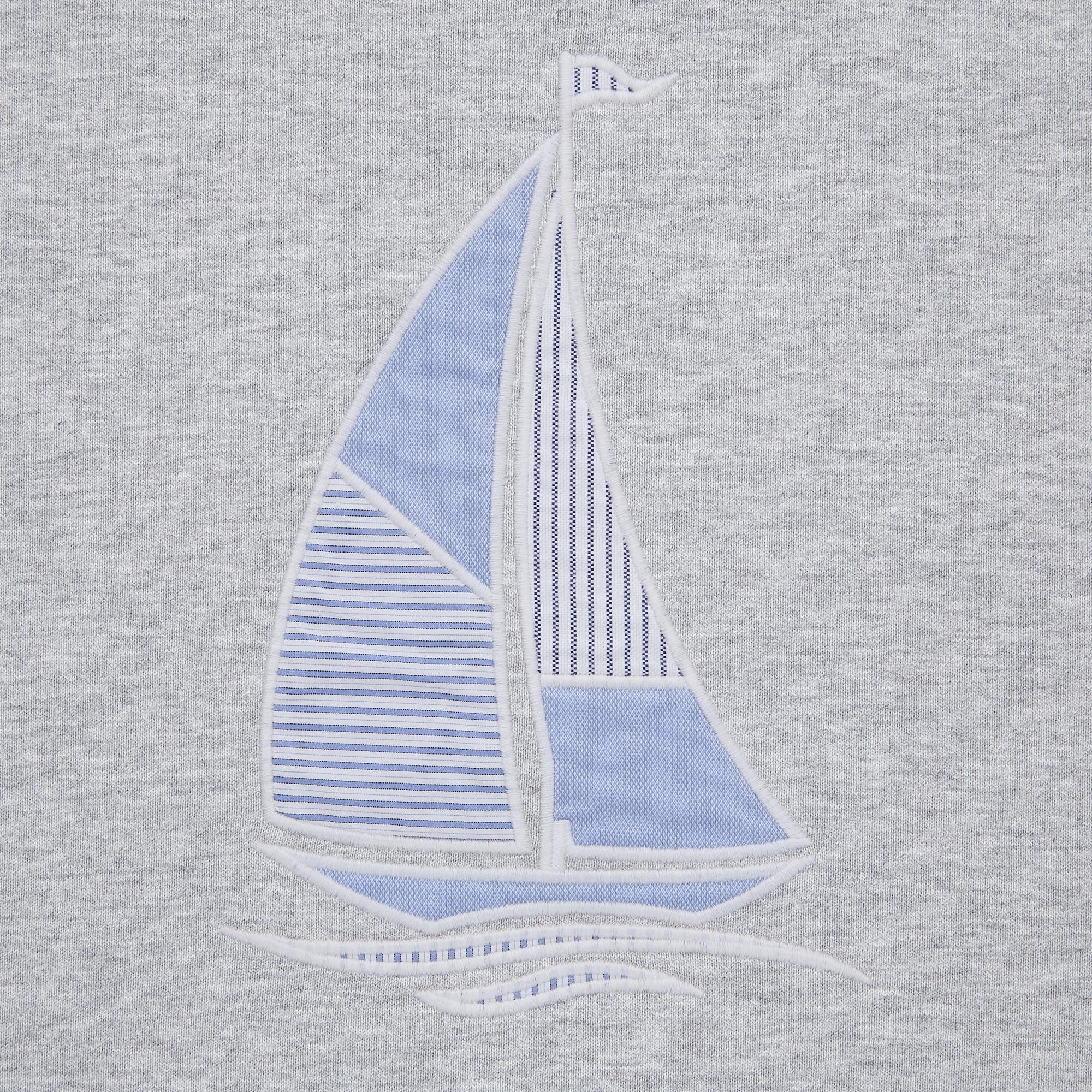 JW Anderson × Uniqlo Medium Patchwork Boat Crewneck Long Sleeve Gray Striped Size US M / EU 48-50 / 2 - 18 Thumbnail