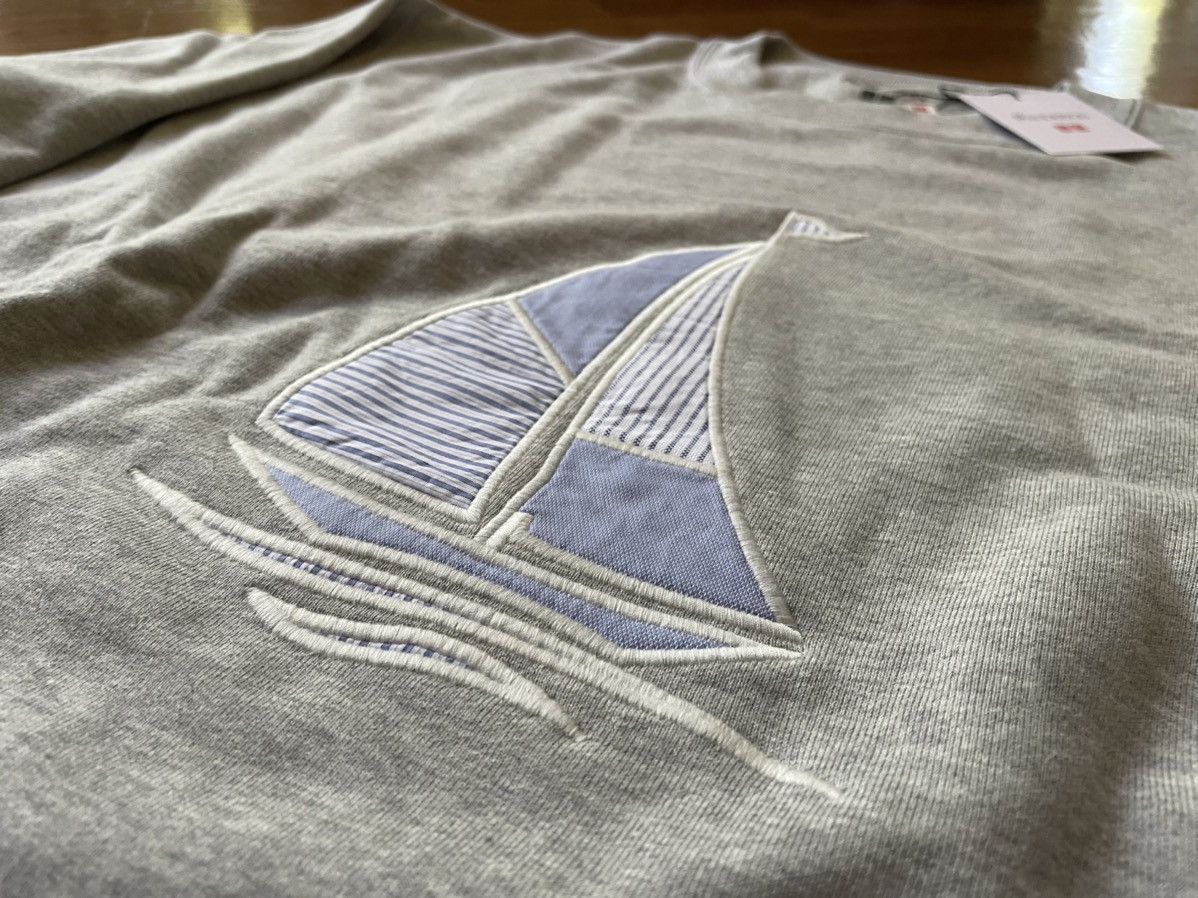 JW Anderson × Uniqlo Medium Patchwork Boat Crewneck Long Sleeve Gray Striped Size US M / EU 48-50 / 2 - 14 Thumbnail
