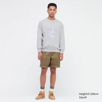 JW Anderson × Uniqlo Medium Patchwork Boat Crewneck Long Sleeve Gray Striped Size US M / EU 48-50 / 2 - 20 Thumbnail