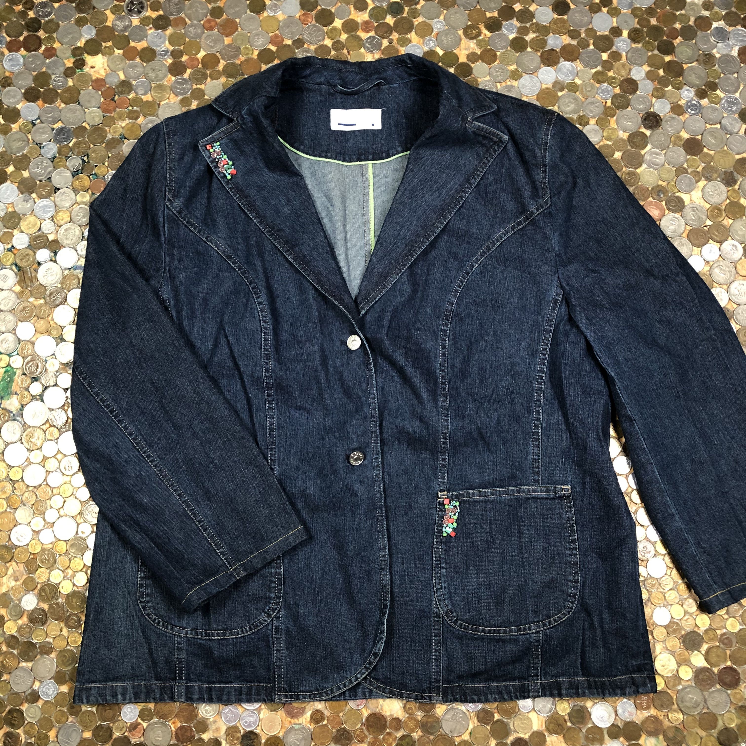Vintage BASLER Denim Jeans Buttons Up Jacket 90's Size XL / US 12-14 / IT 48-50 - 1 Thumbnail